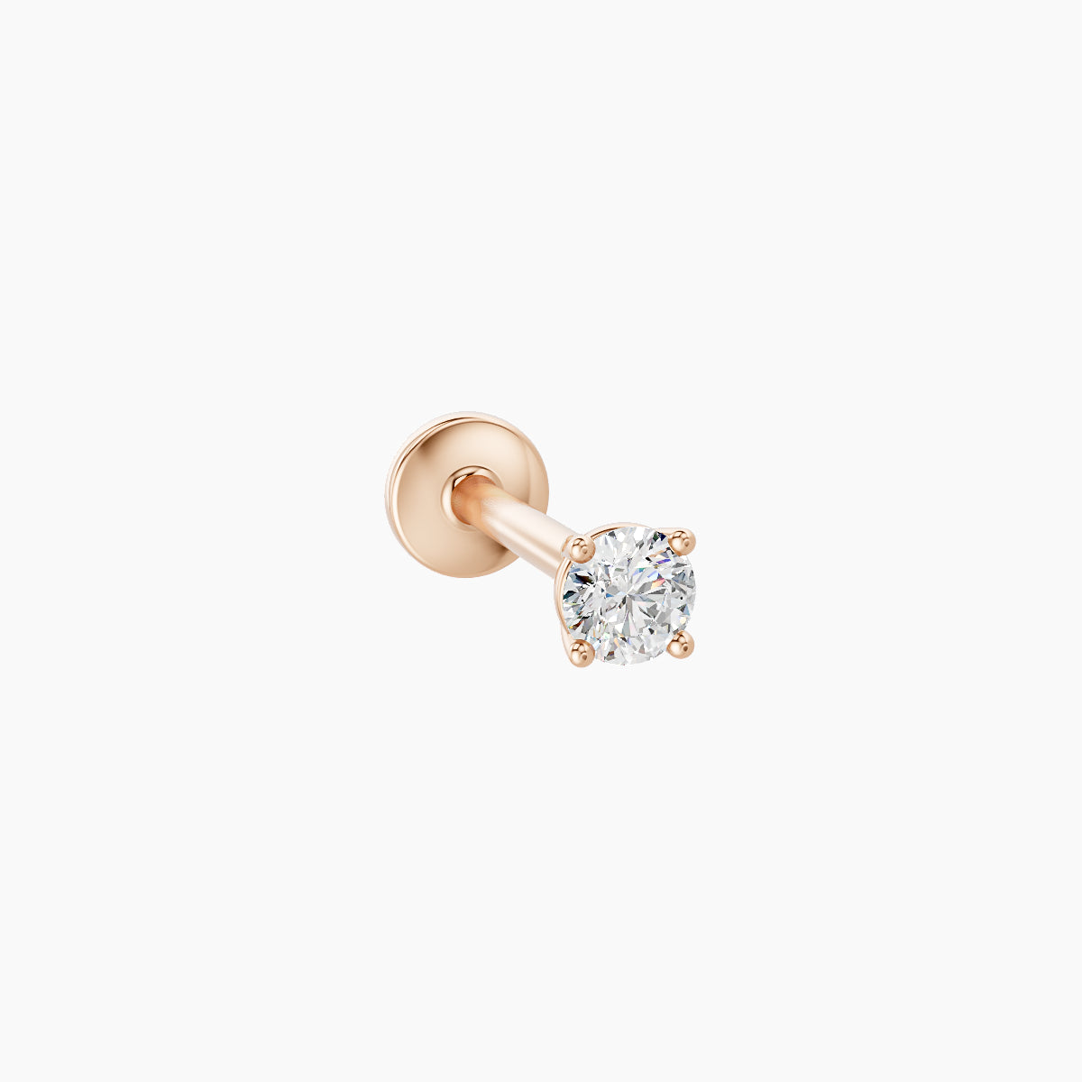 Nut | 18k Rose Gold 2.5 mm 8 mm Round Diamond Piercing