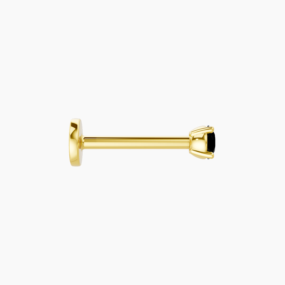 Nut | 18k Yellow Gold 8 mm 2.5 mm Round Black Diamond Piercing
