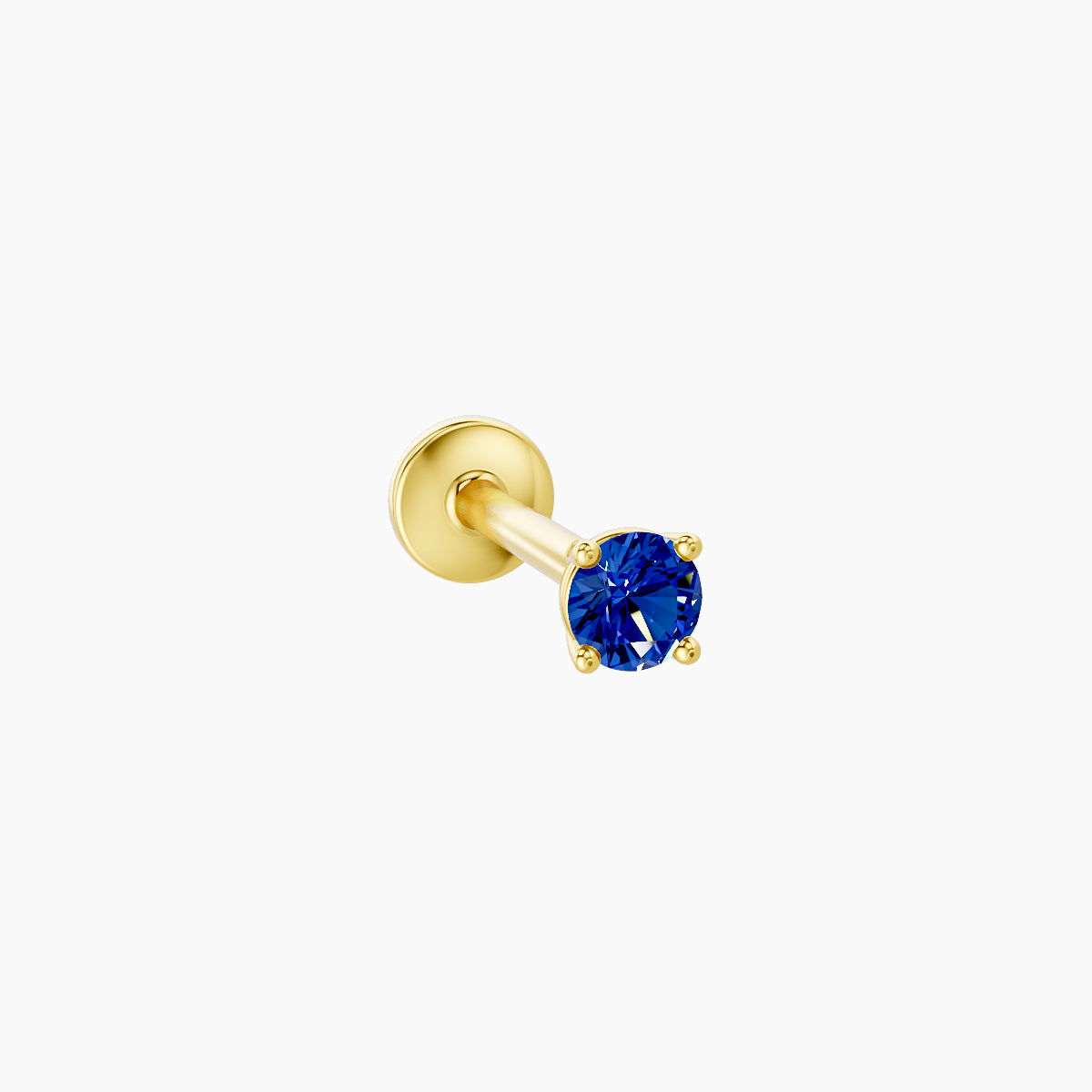 Nut | 18k Yellow Gold 8 mm 2.5 mm Round Sapphire Piercing