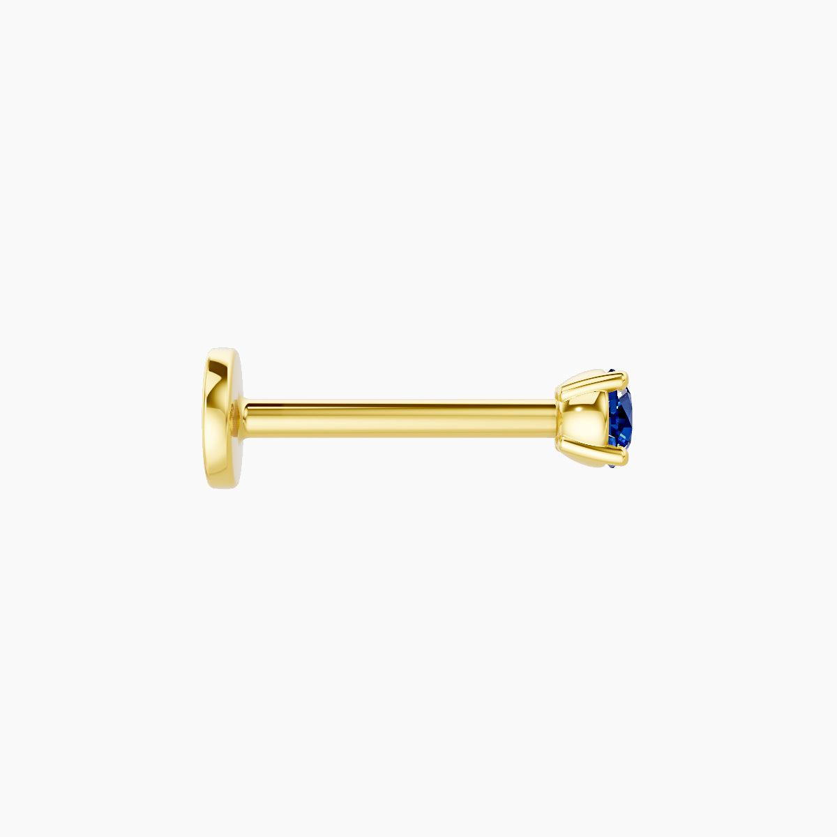 Nut | 18k Yellow Gold 8 mm 2.5 mm Round Sapphire Piercing