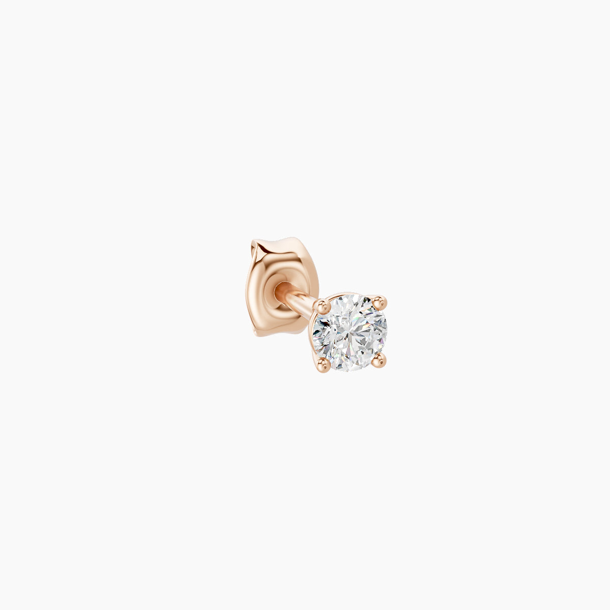 Nut | 18k Rose Gold 2.5 mm Round Diamond Earring