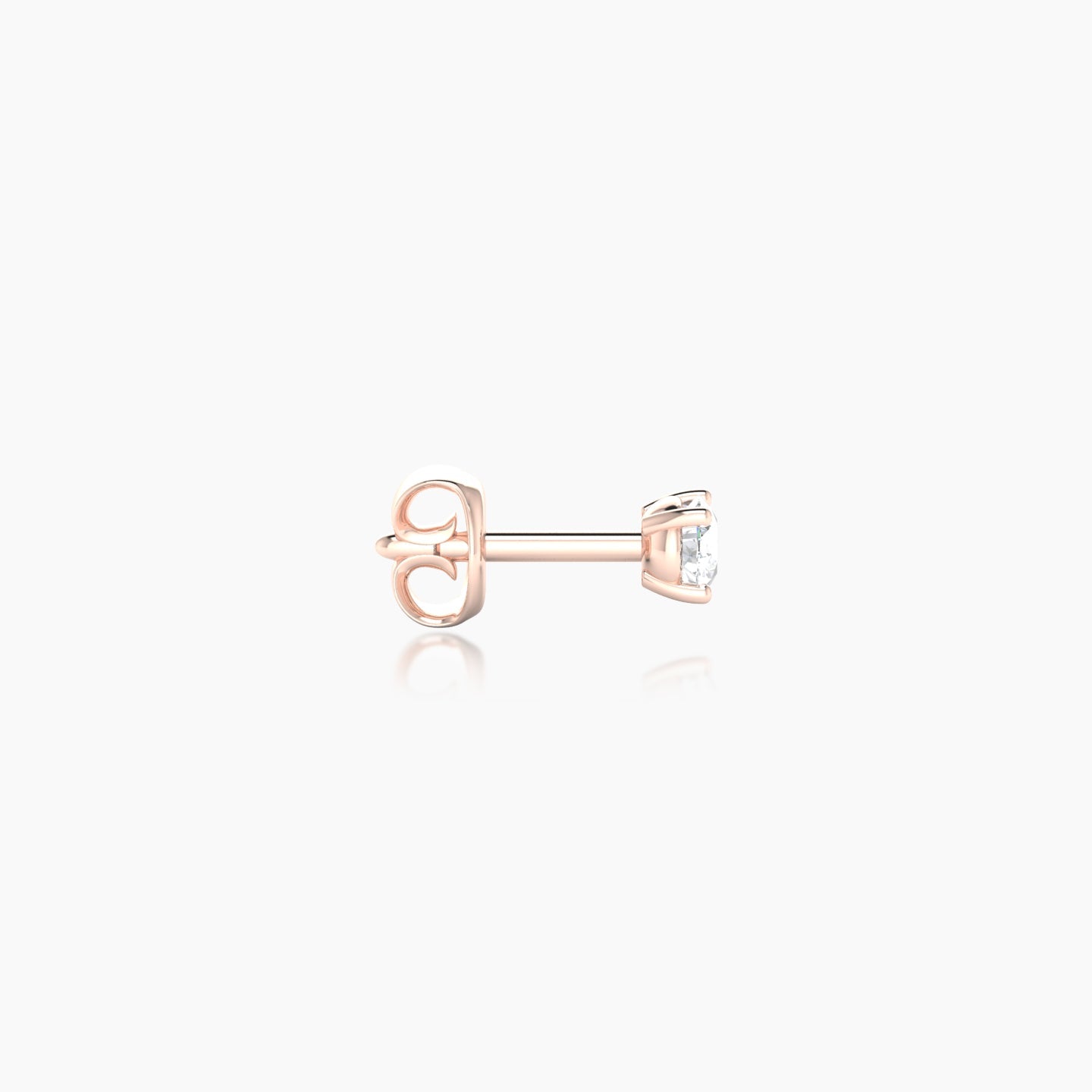 Nut | 18k Rose Gold 2.5 mm Round Diamond Earring