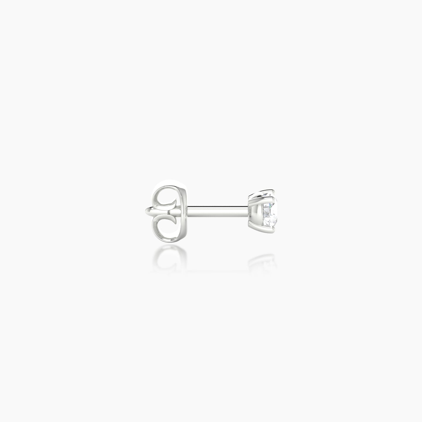 Nut | 18k White Gold 2.5 mm Round Diamond Earring