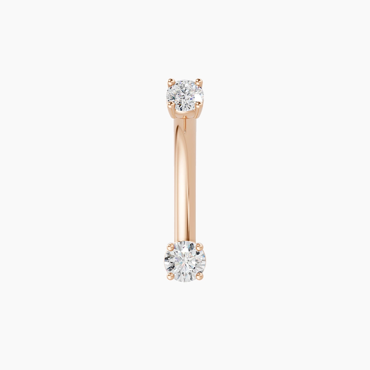 Nut | 18k Rose Gold 3 mm 10 mm Round Diamond Belly Piercing
