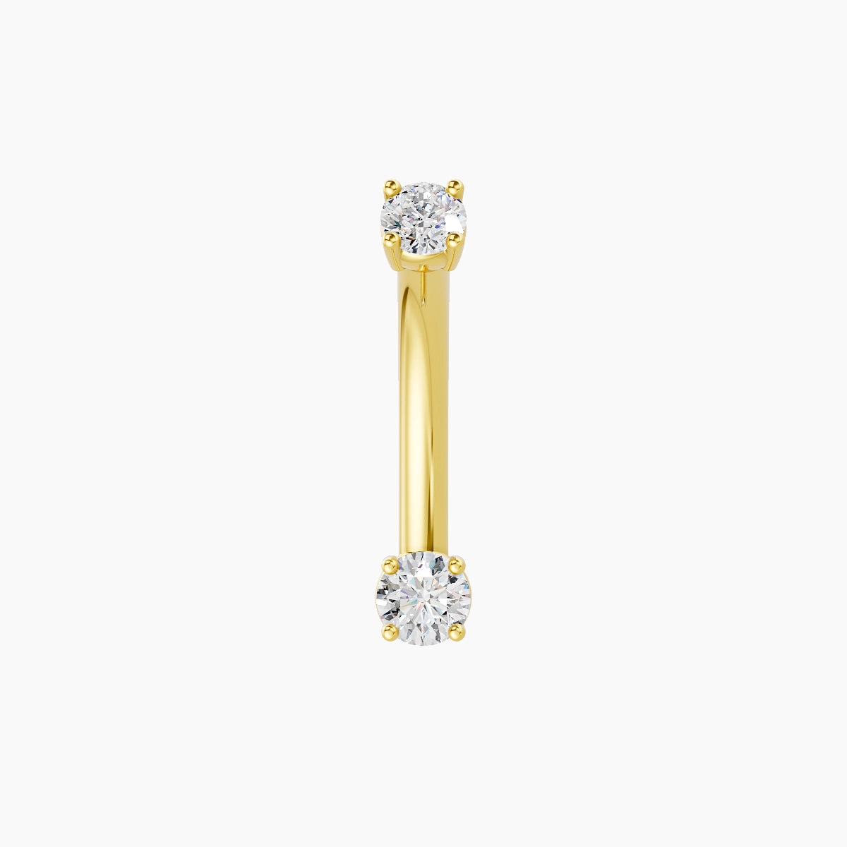 Nut | 18k Yellow Gold 3 mm 10 mm Round Diamond Belly Piercing