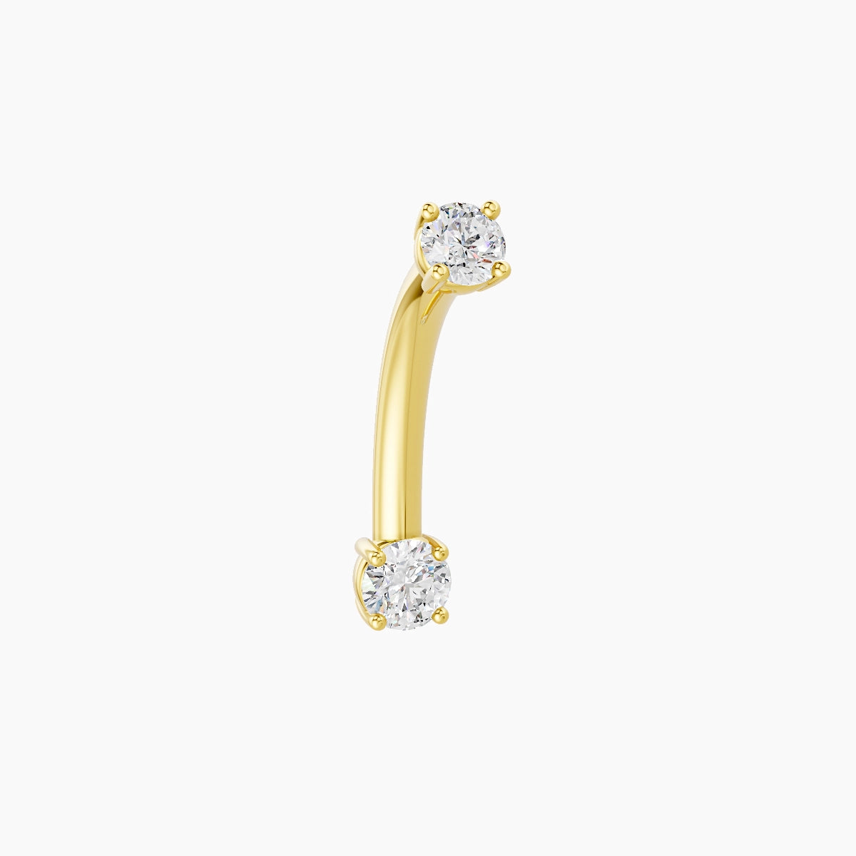 Nut | 18k Yellow Gold 3 mm 10 mm Round Diamond Belly Piercing