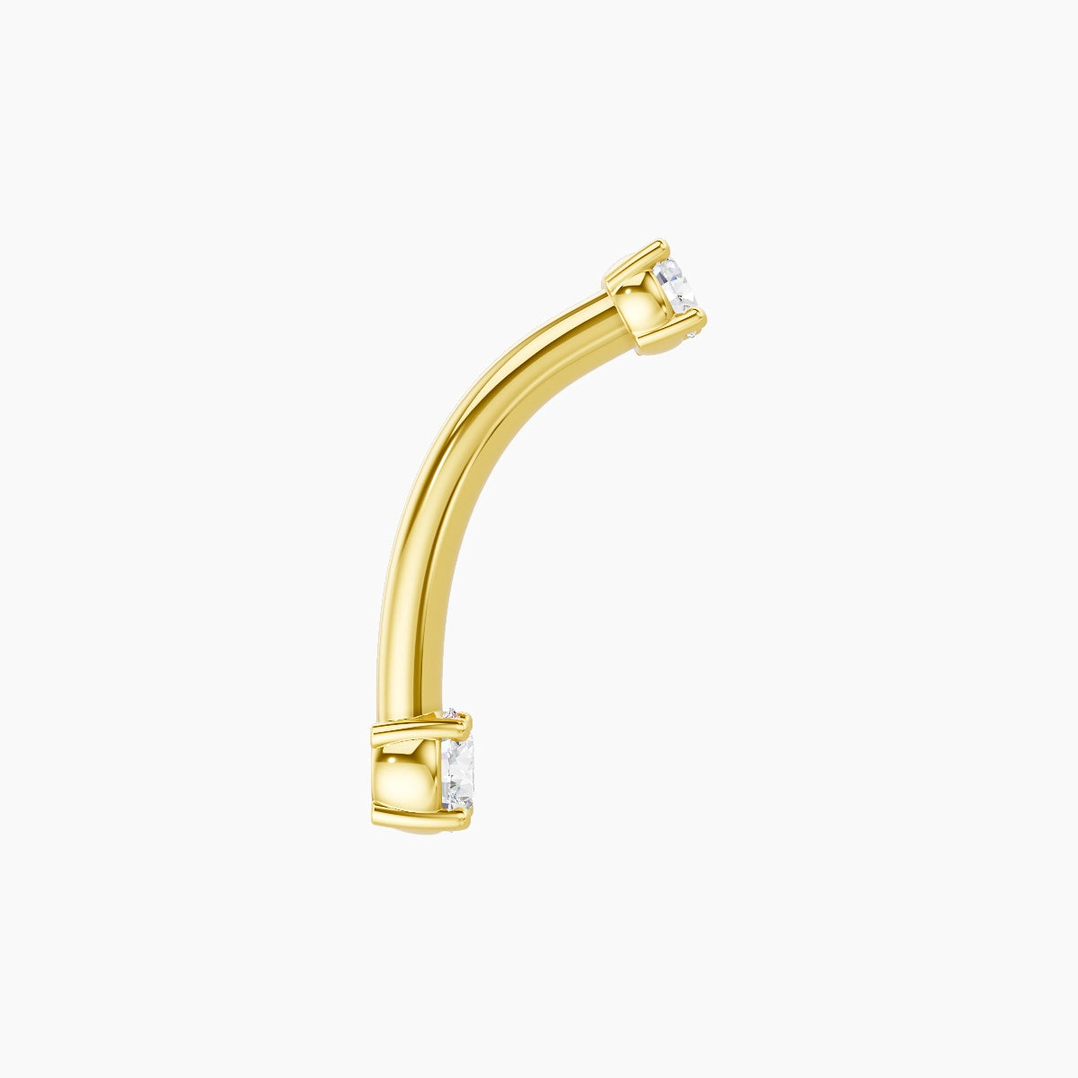 Nut | 18k Yellow Gold 3 mm 10 mm Round Diamond Belly Piercing