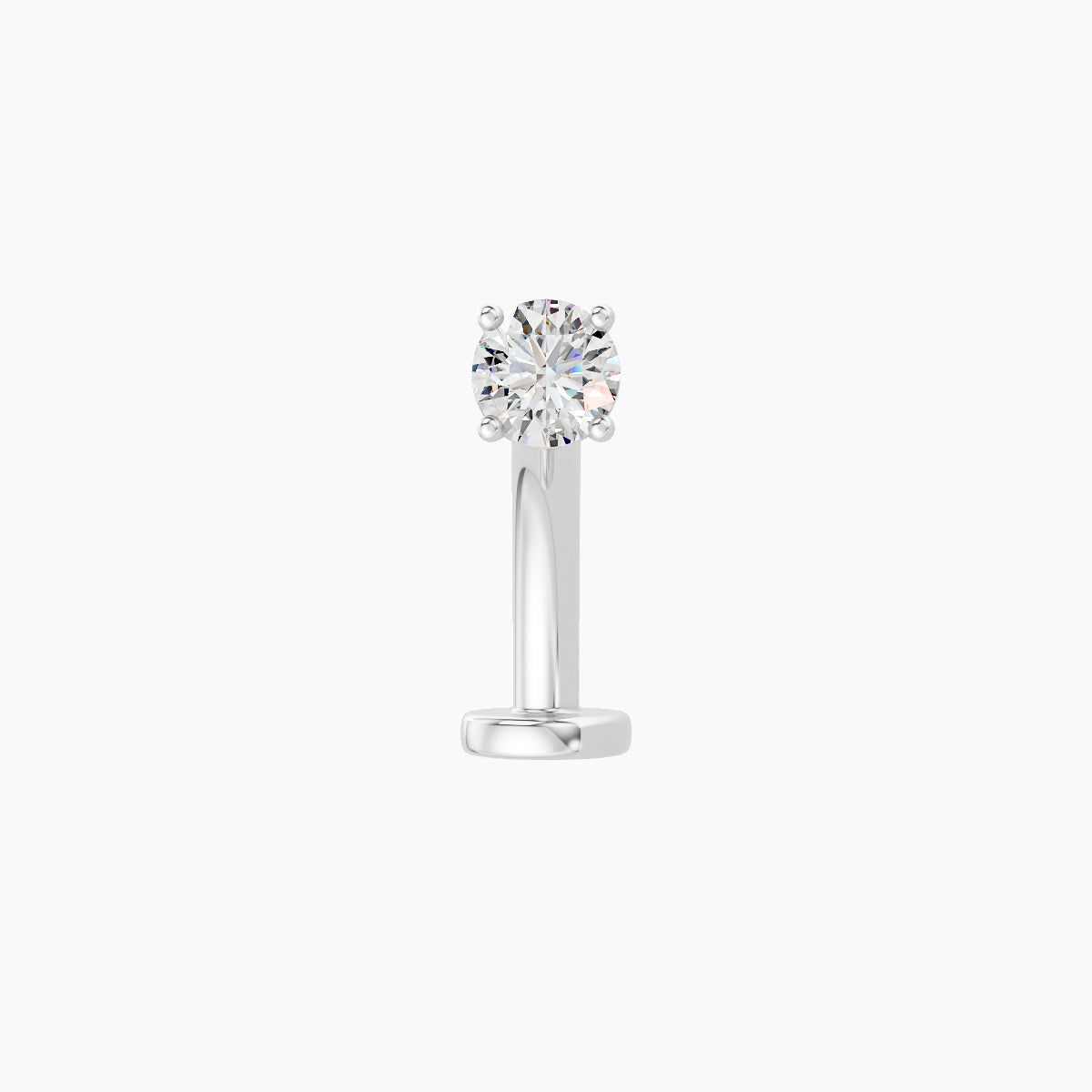 Nut | 18k White Gold 3 mm 10 mm Round Diamond Floating Navel Piercing