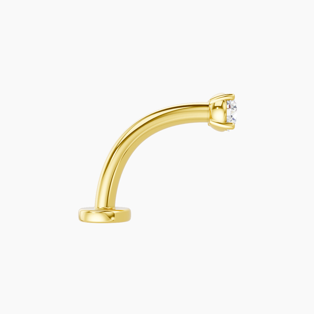 Nut | 18k Yellow Gold 3 mm 10 mm Round Diamond Floating Navel Piercing
