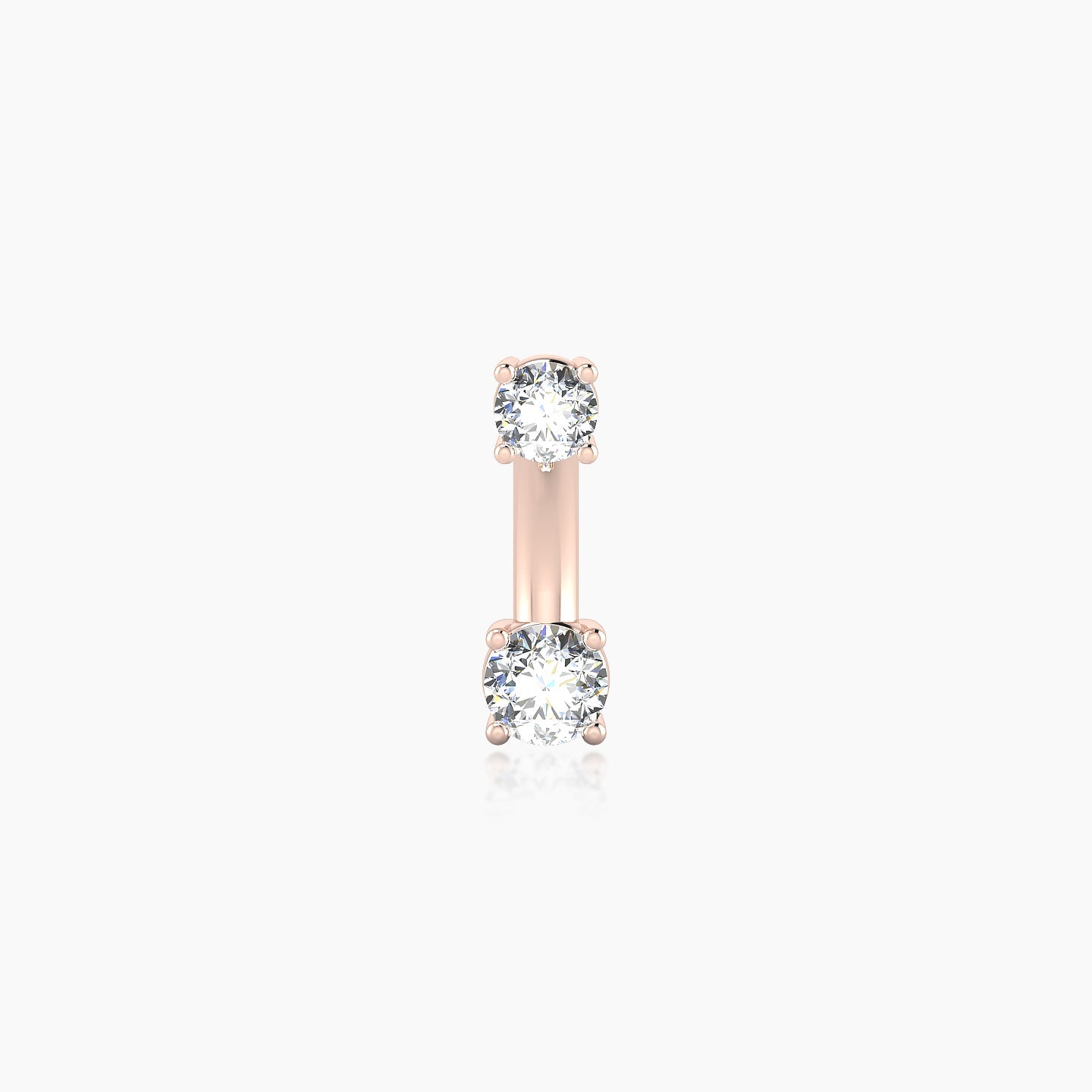 Nut | 18k Rose Gold 10 mm 3 mm Round Diamond Navel Piercing