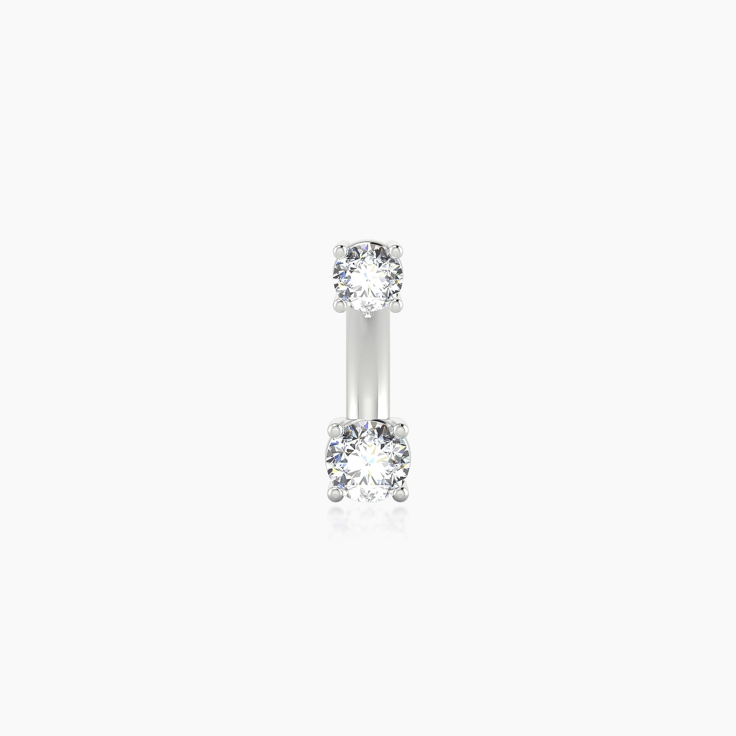 Nut | 18k White Gold 10 mm 3 mm Round Diamond Navel Piercing