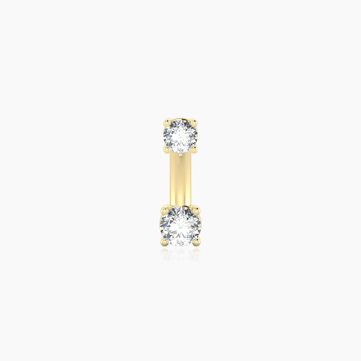 Nut | 18k Yellow Gold 10 mm 3 mm Round Diamond Navel Piercing