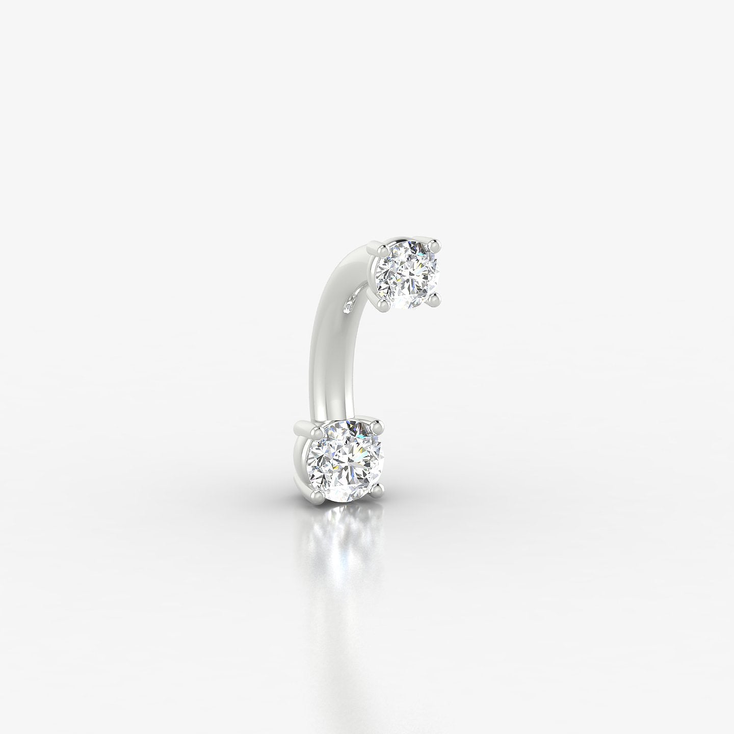 Nut | 18k White Gold 10 mm 3 mm Round Diamond Navel Piercing