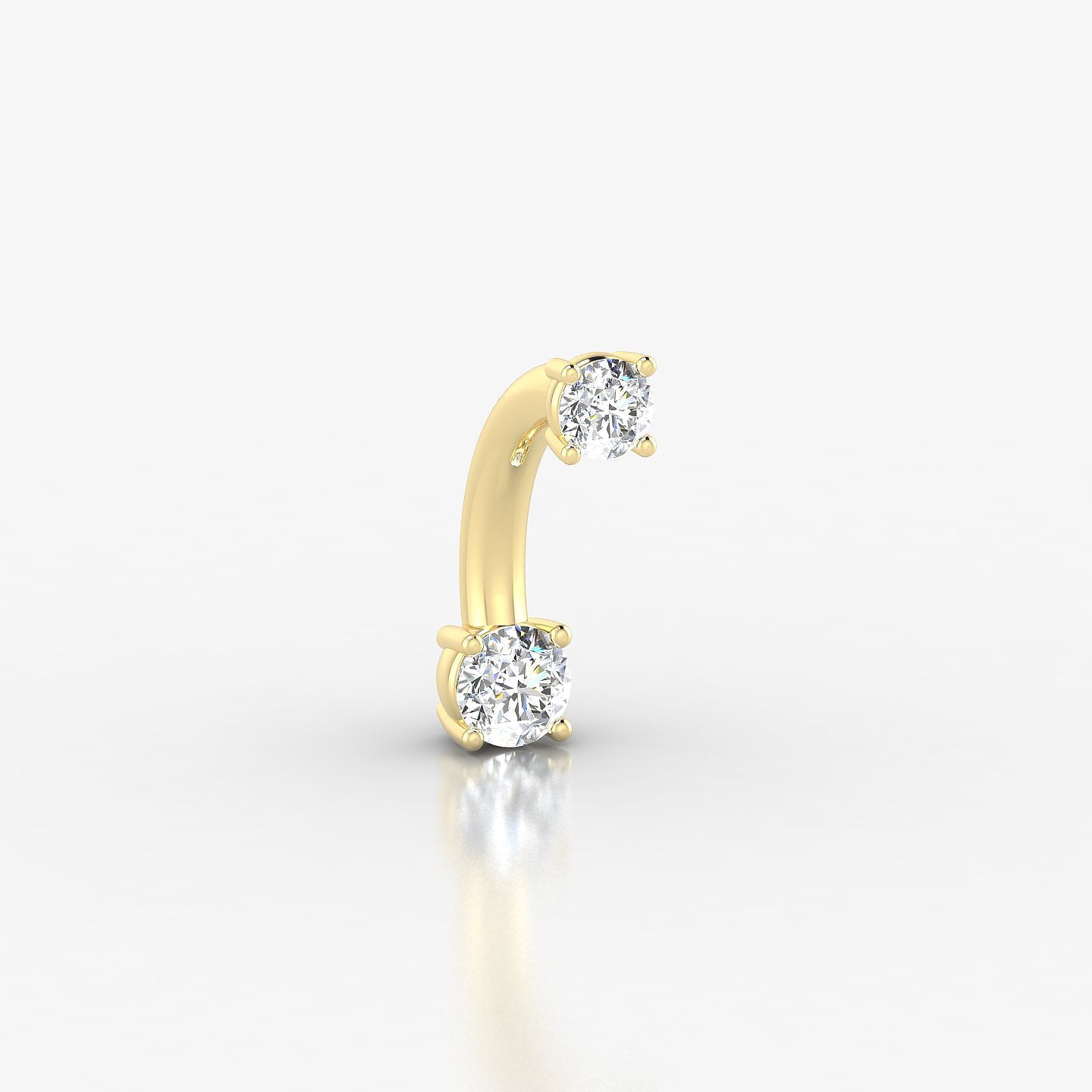 Nut | 18k Yellow Gold 10 mm 3 mm Round Diamond Navel Piercing