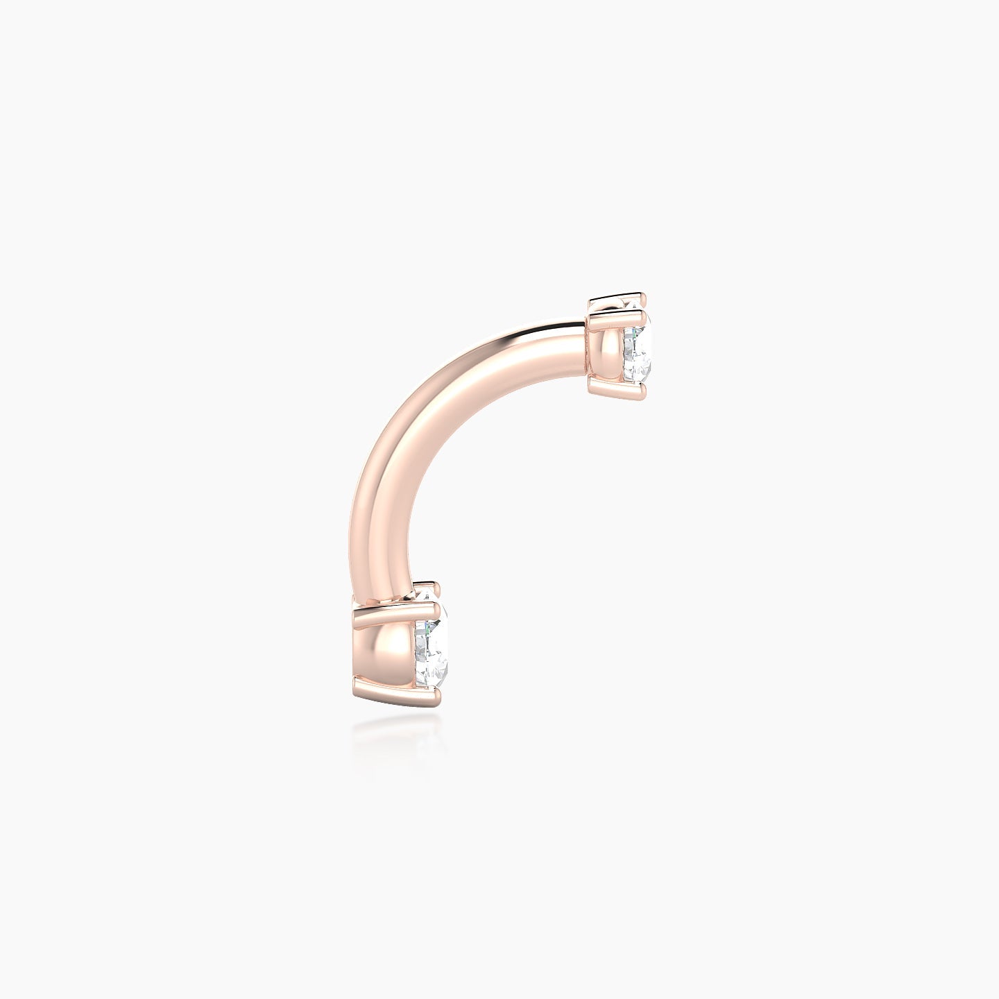 Nut | 18k Rose Gold 10 mm 3 mm Round Diamond Navel Piercing
