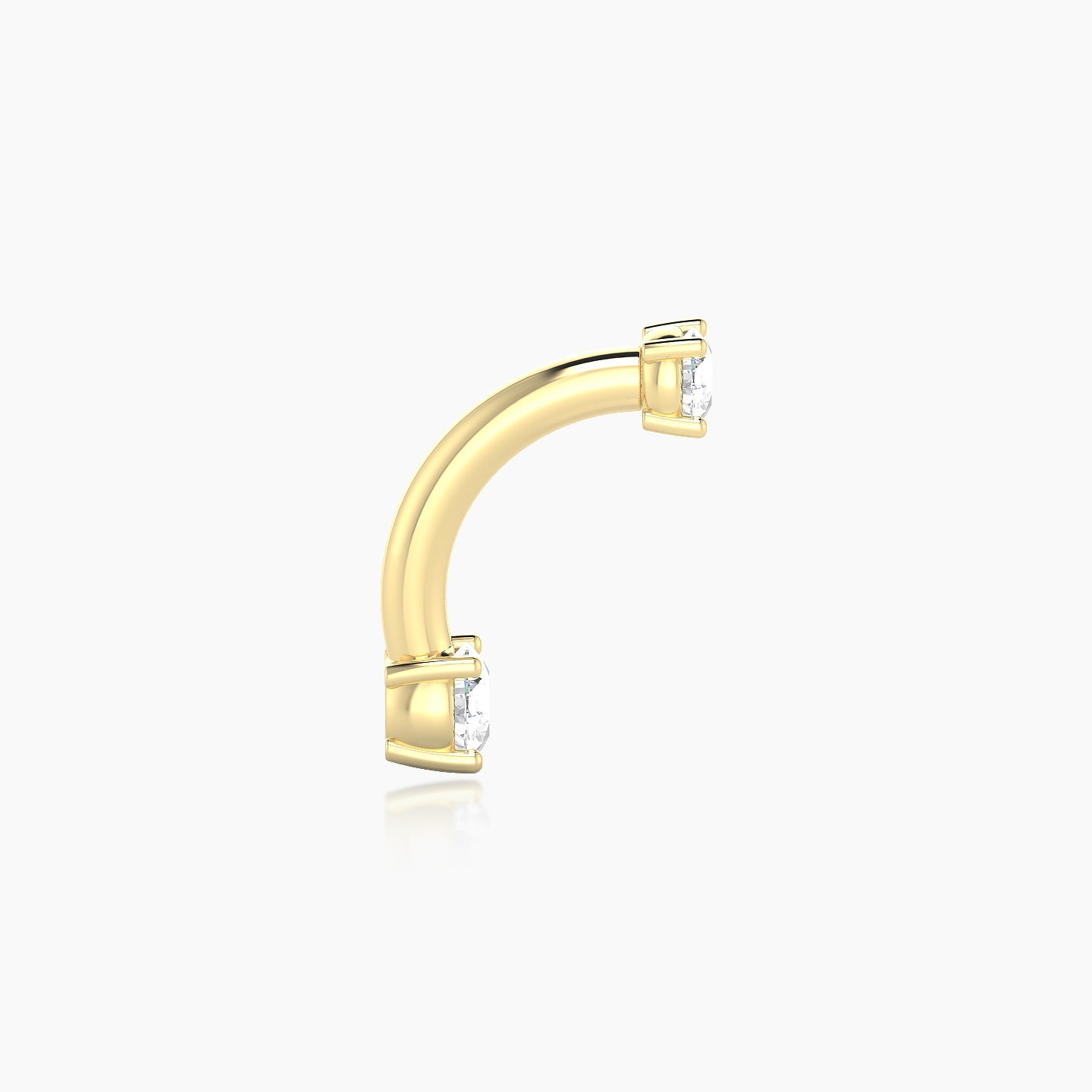 Nut | 18k Yellow Gold 10 mm 3 mm Round Diamond Navel Piercing