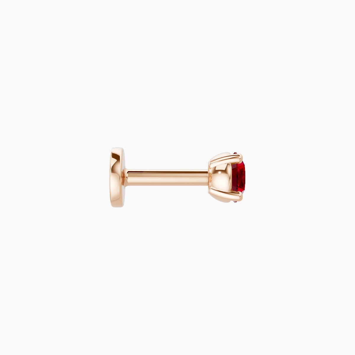 Nut | 18k Rose Gold 5 mm 3 mm Round Ruby Nose Piercing