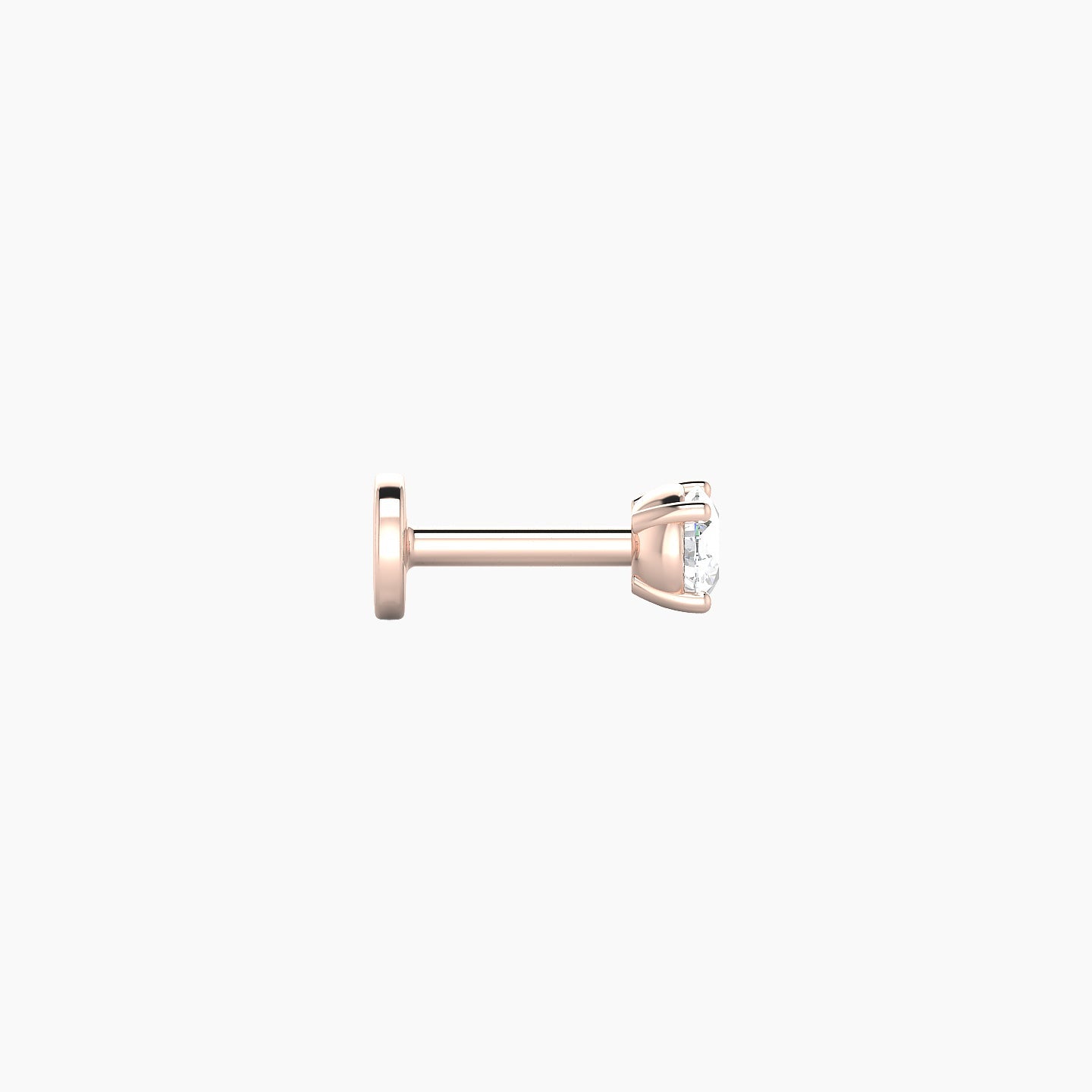 Nut | 18k Rose Gold 3 mm 5 mm Round Diamond Nose Piercing