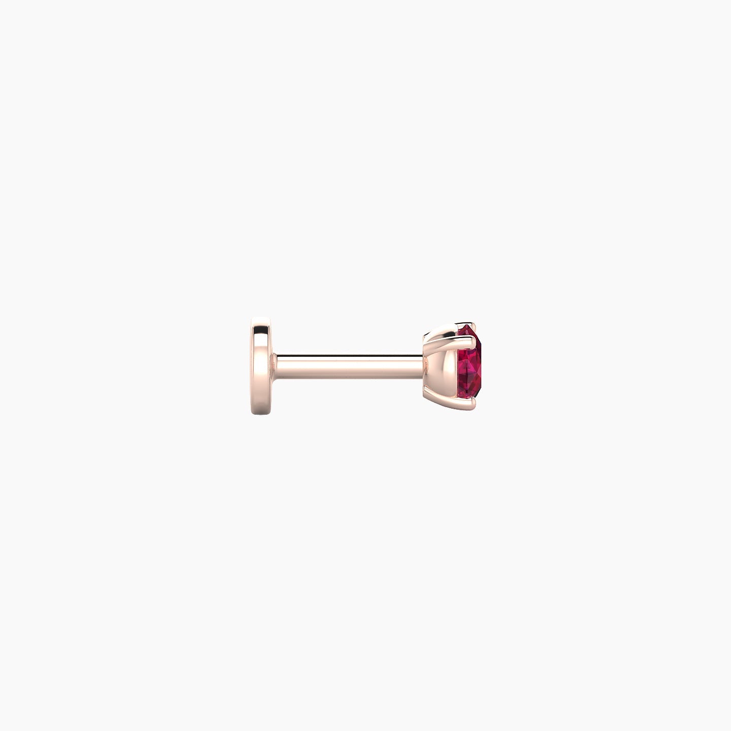 Nut | 18k Rose Gold 5 mm 3 mm Round Ruby Nose Piercing