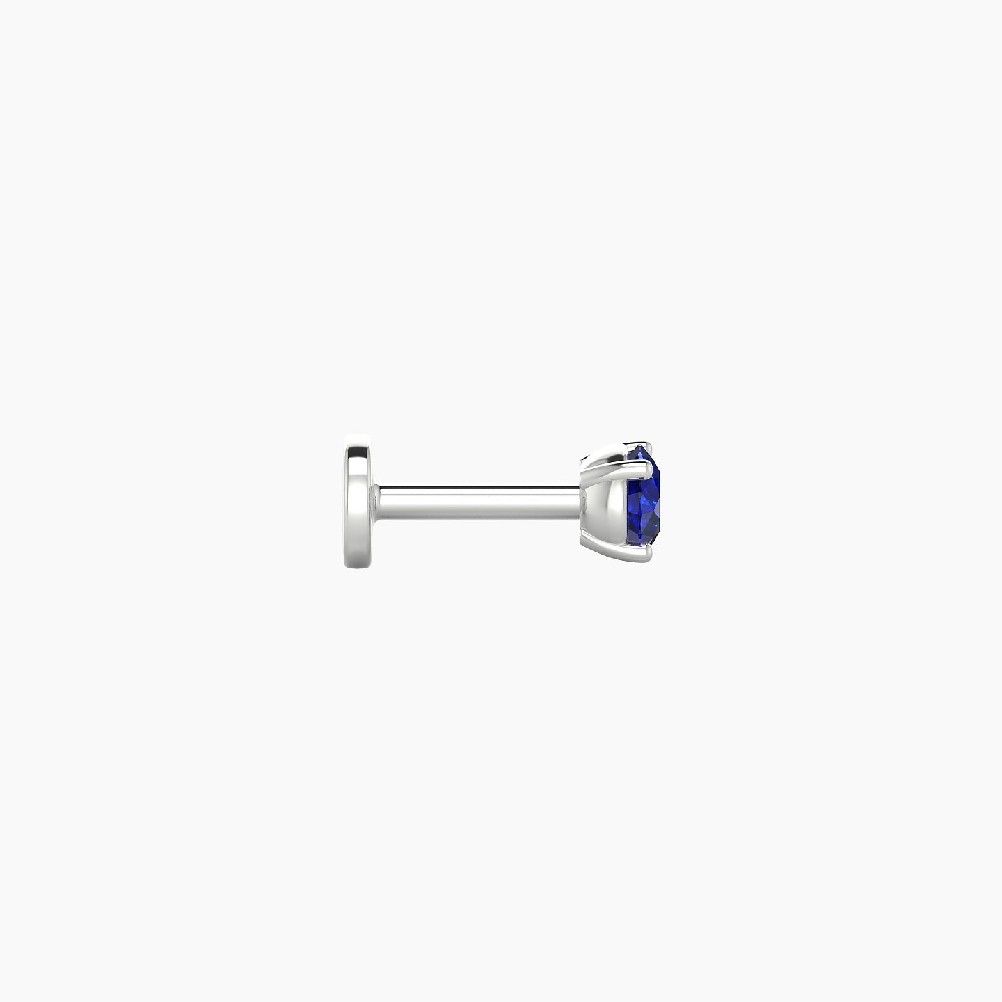 Nut | 18k White Gold 5 mm 3 mm Round Sapphire Nose Piercing