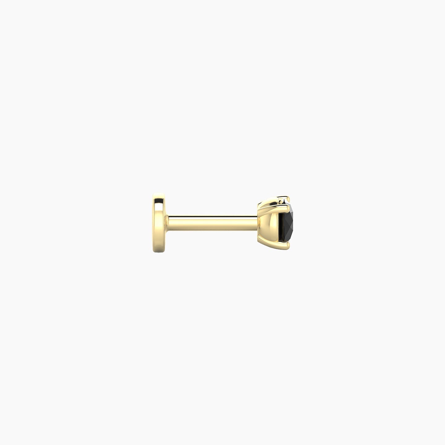 Nut | 18k Yellow Gold 5 mm 3 mm Round Black Diamond Nose Piercing