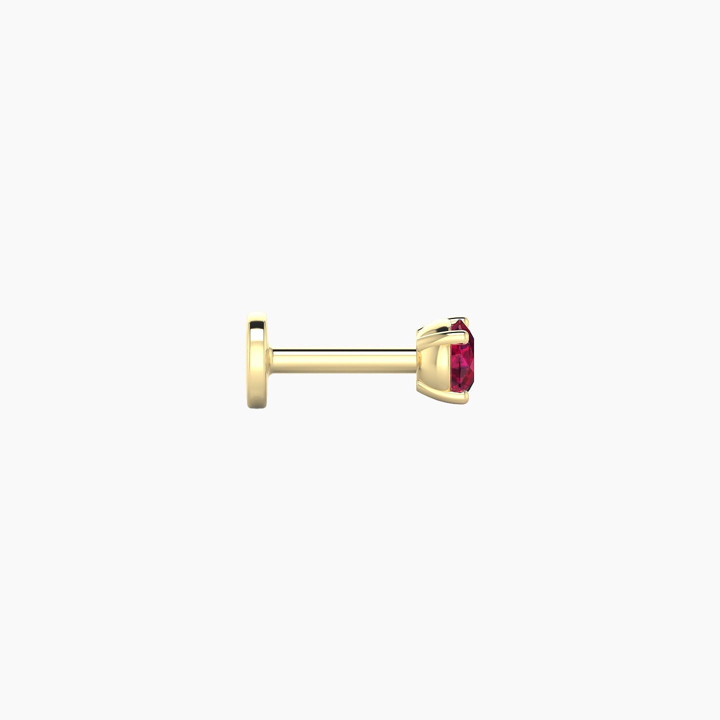 Nut | 18k Yellow Gold 5 mm 3 mm Round Ruby Nose Piercing