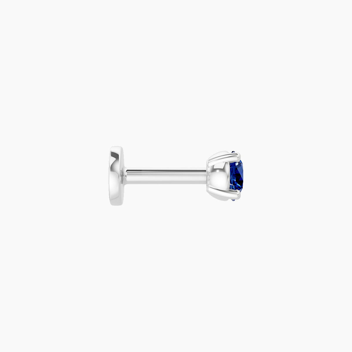 Nut | 18k White Gold 5 mm 3 mm Round Sapphire Piercing