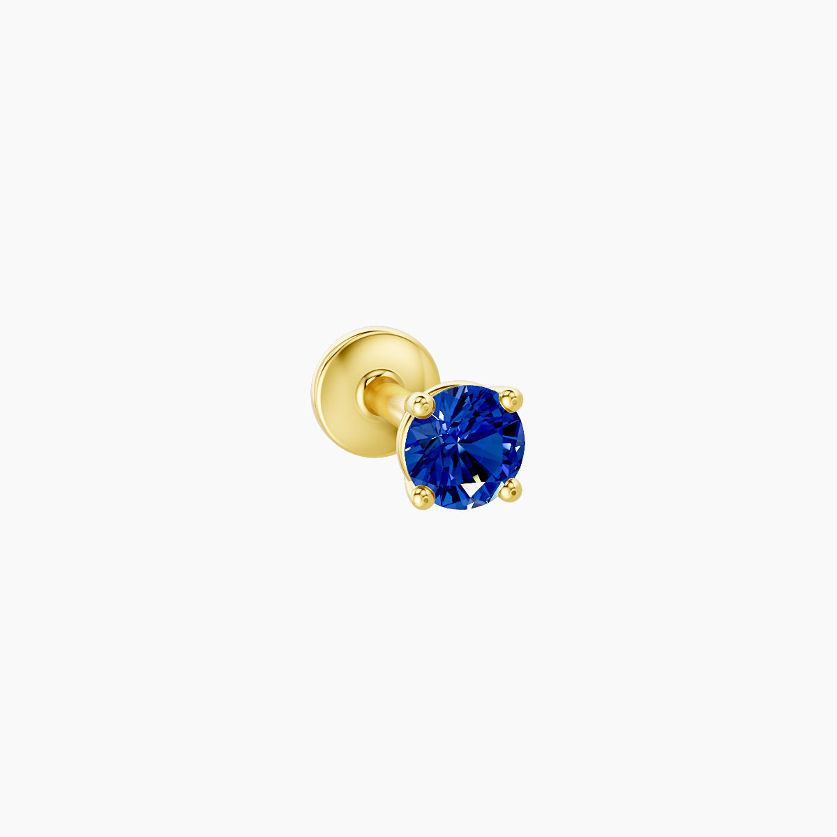 Nut | 18k Yellow Gold 5 mm 3 mm Round Sapphire Piercing