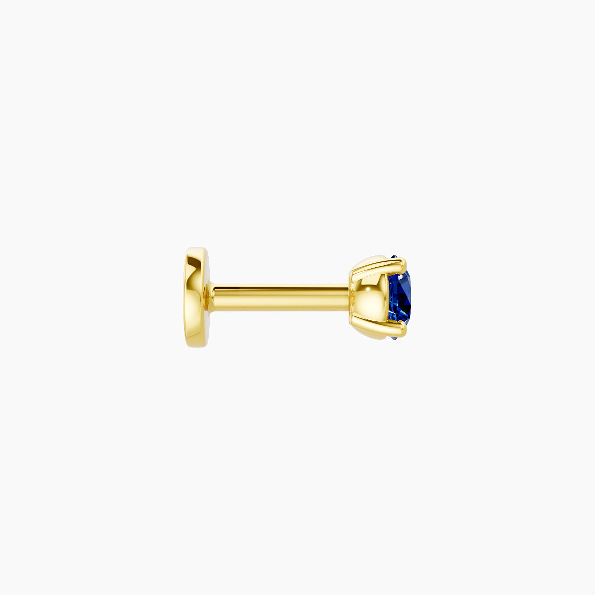 Nut | 18k Yellow Gold 5 mm 3 mm Round Sapphire Piercing