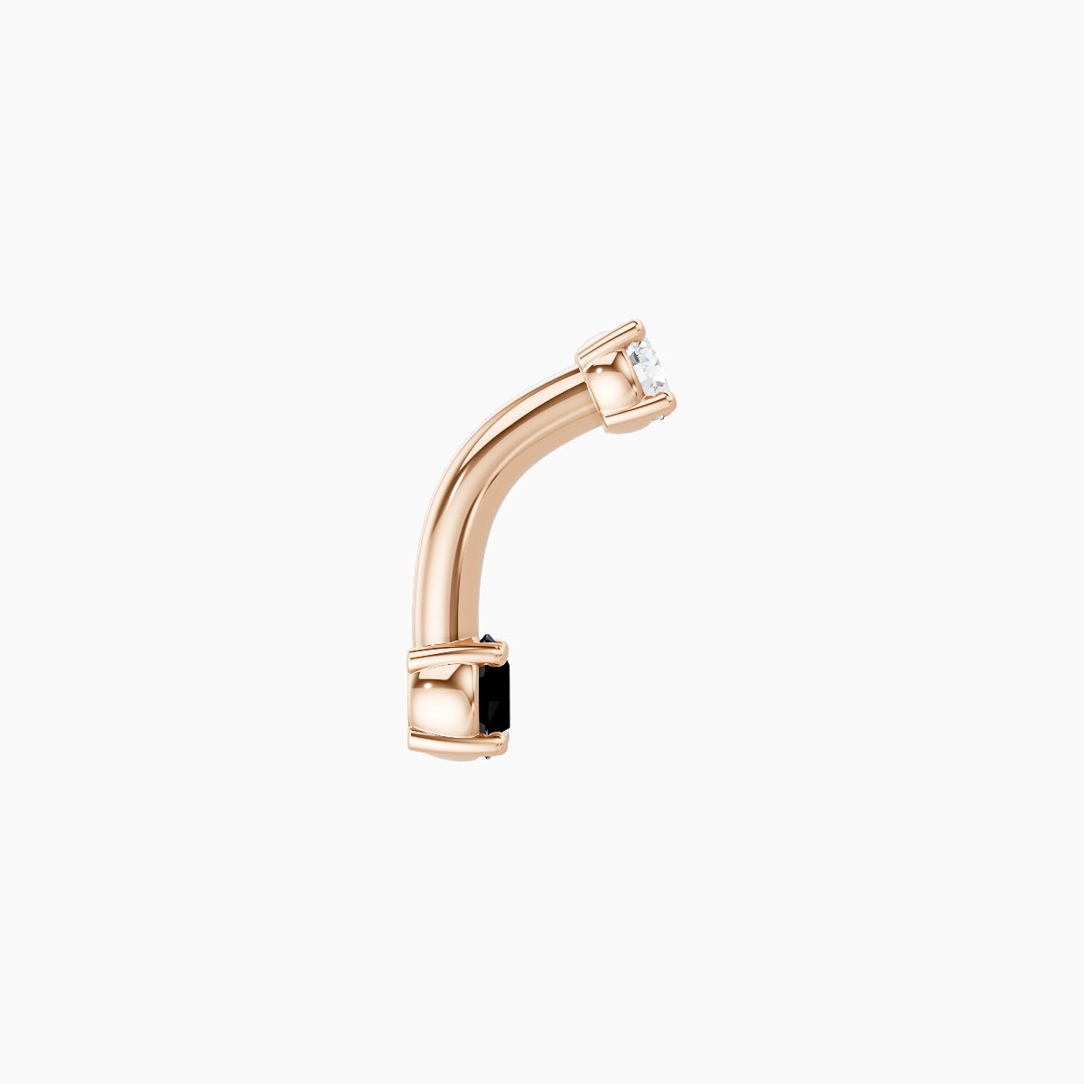 Nut | 18k Rose Gold 3 mm 6 mm Round Black Diamond & Diamond Belly Piercing