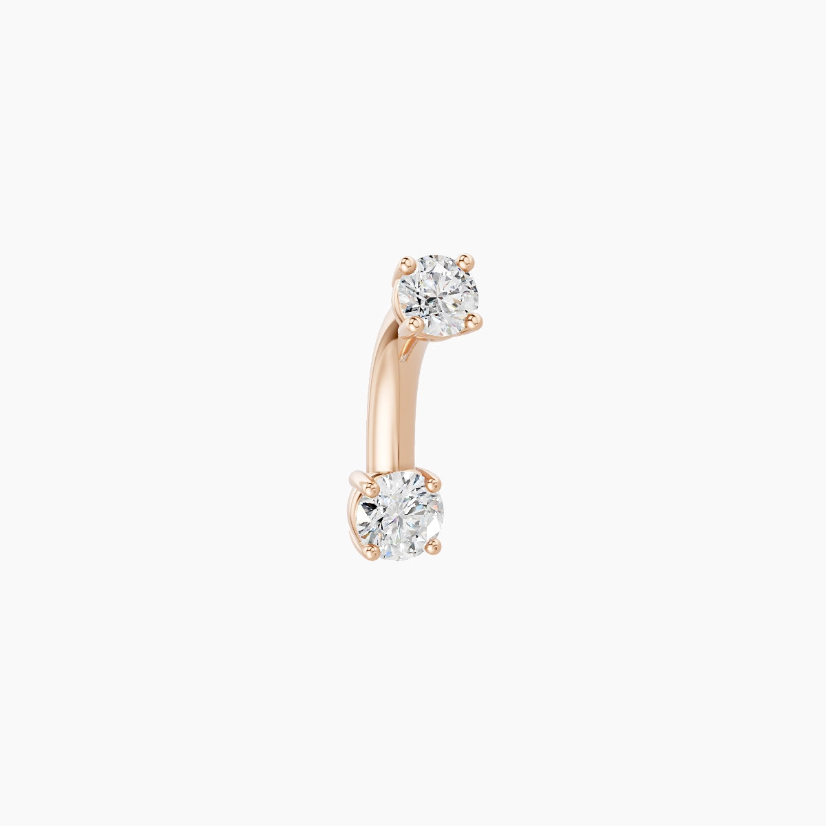 Nut | 18k Rose Gold 3 mm 6 mm Round Diamond Belly Piercing