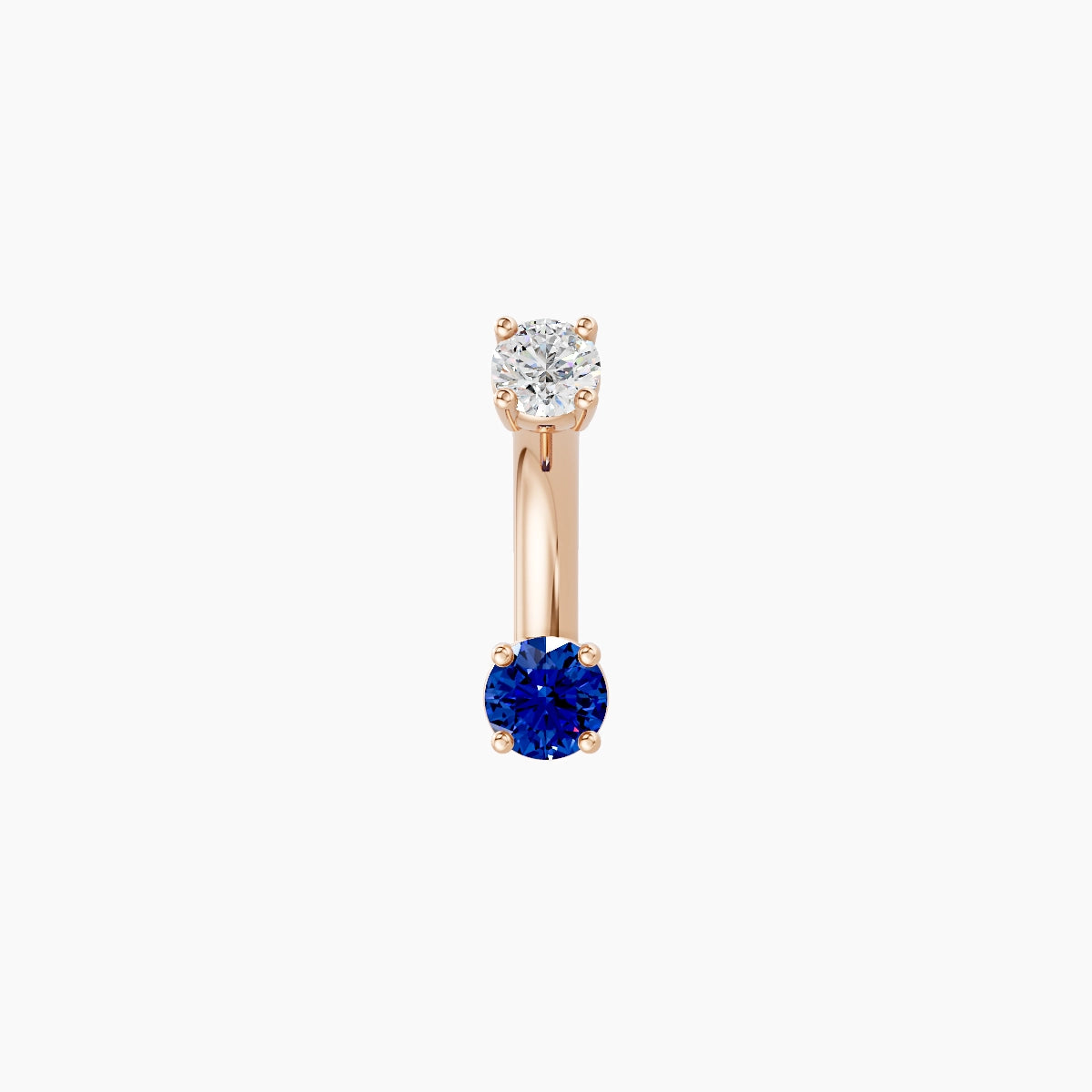 Nut | 18k Rose Gold 3 mm 6 mm Round Sapphire & Diamond Belly Piercing