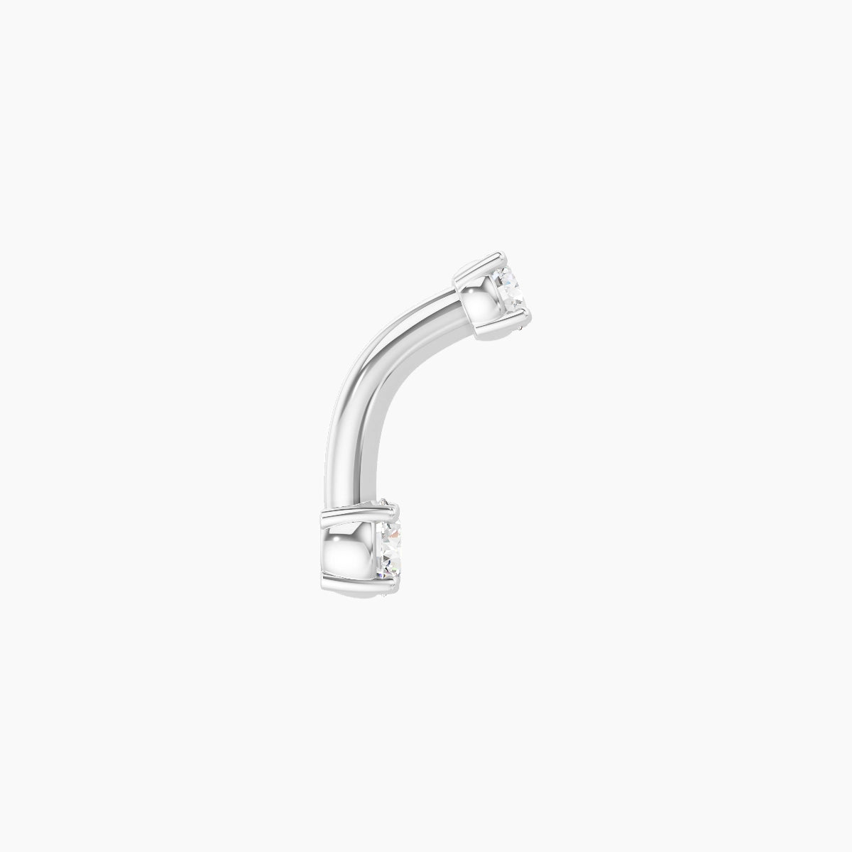 Nut | 18k White Gold 3 mm 6 mm Round Diamond Belly Piercing