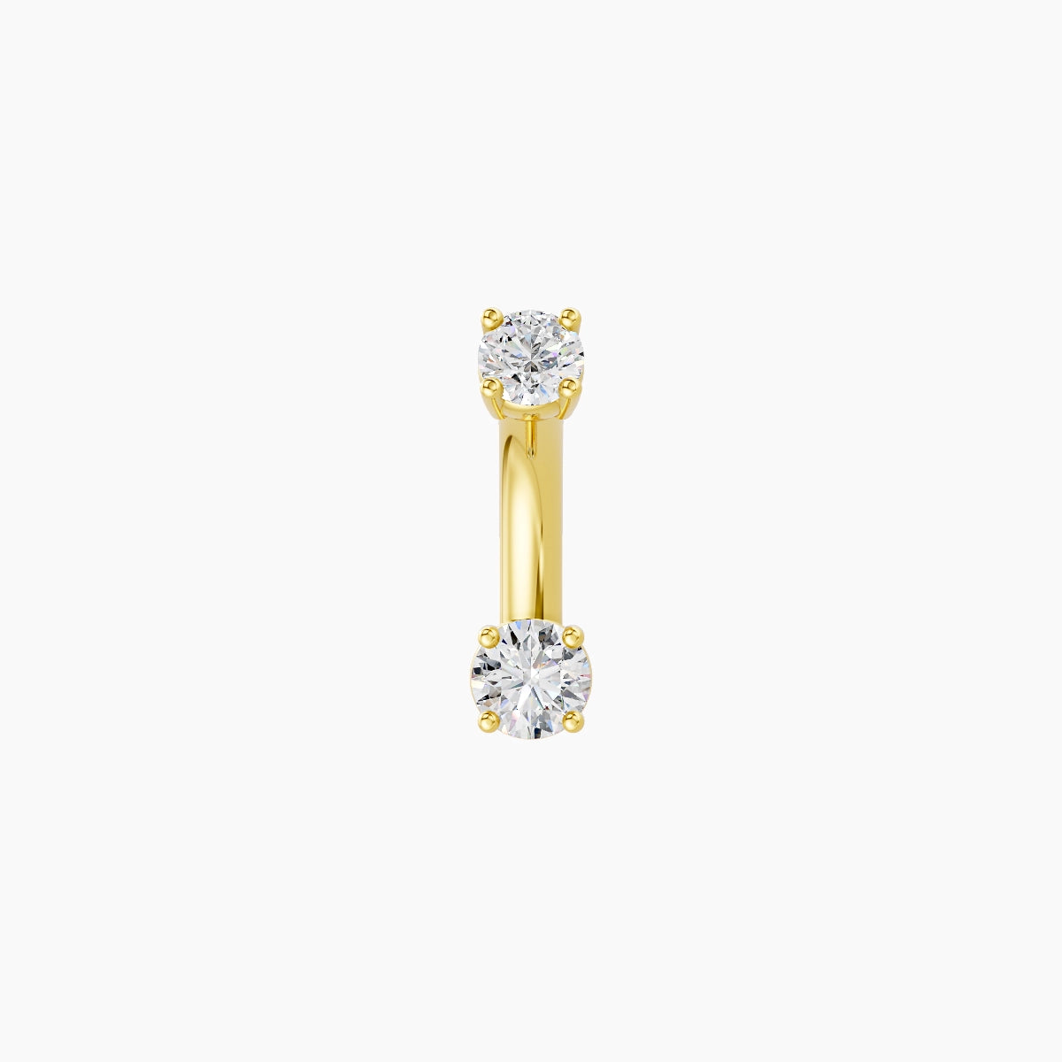 Nut | 18k Yellow Gold 3 mm 6 mm Round Diamond Belly Piercing