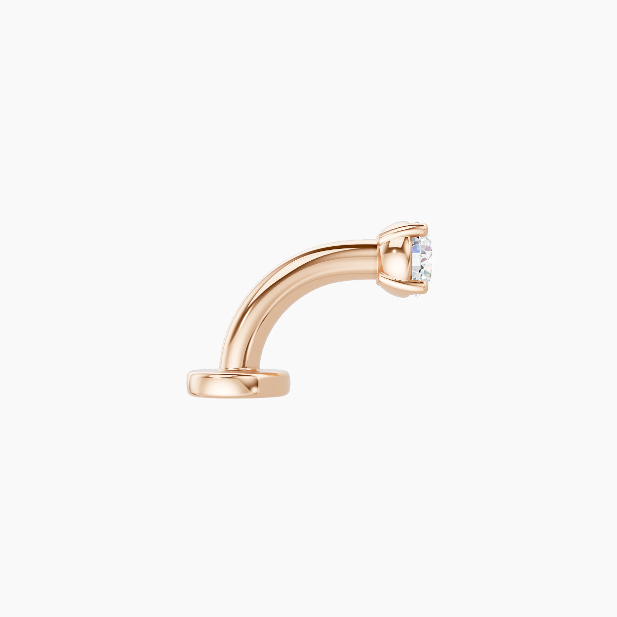 Nut | 18k Rose Gold 3 mm 6 mm Round Diamond Floating Navel Piercing