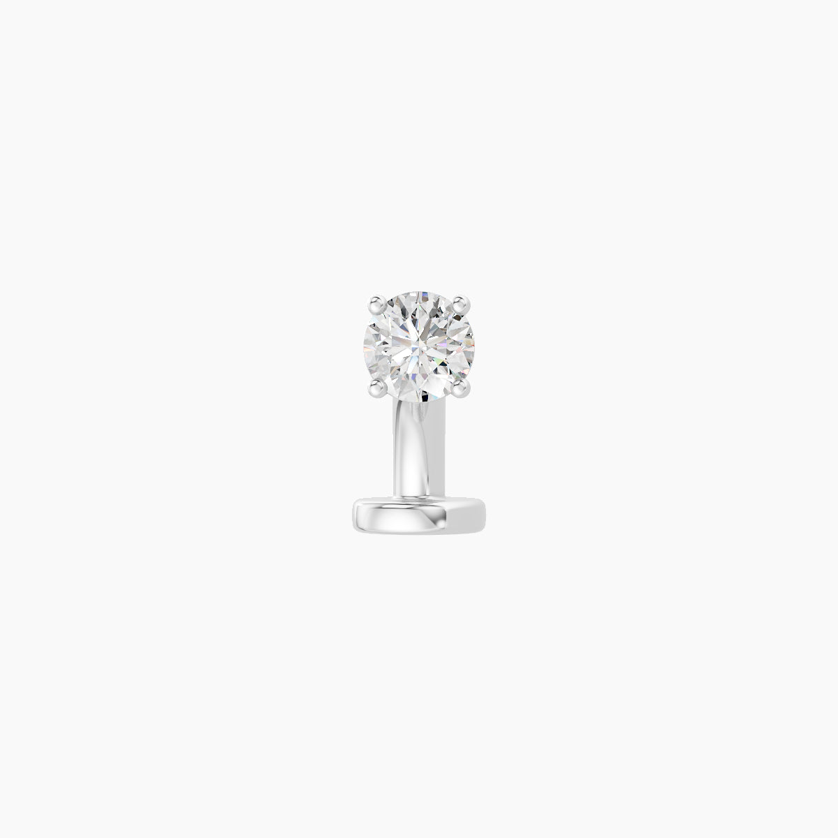 Nut | 18k White Gold 3 mm 6 mm Round Diamond Floating Navel Piercing
