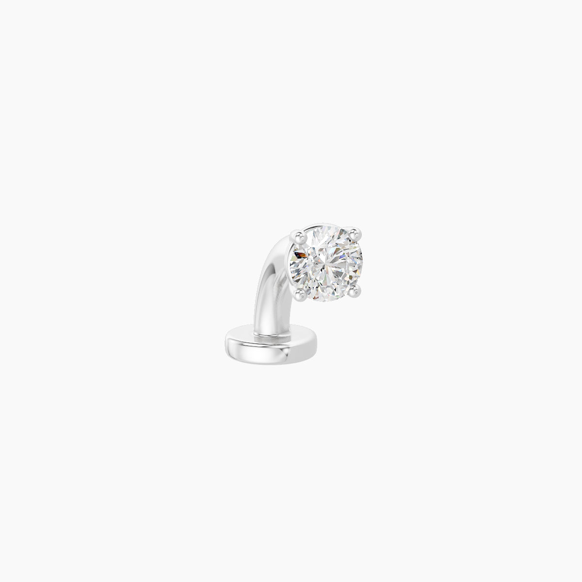 Nut | 18k White Gold 3 mm 6 mm Round Diamond Floating Navel Piercing