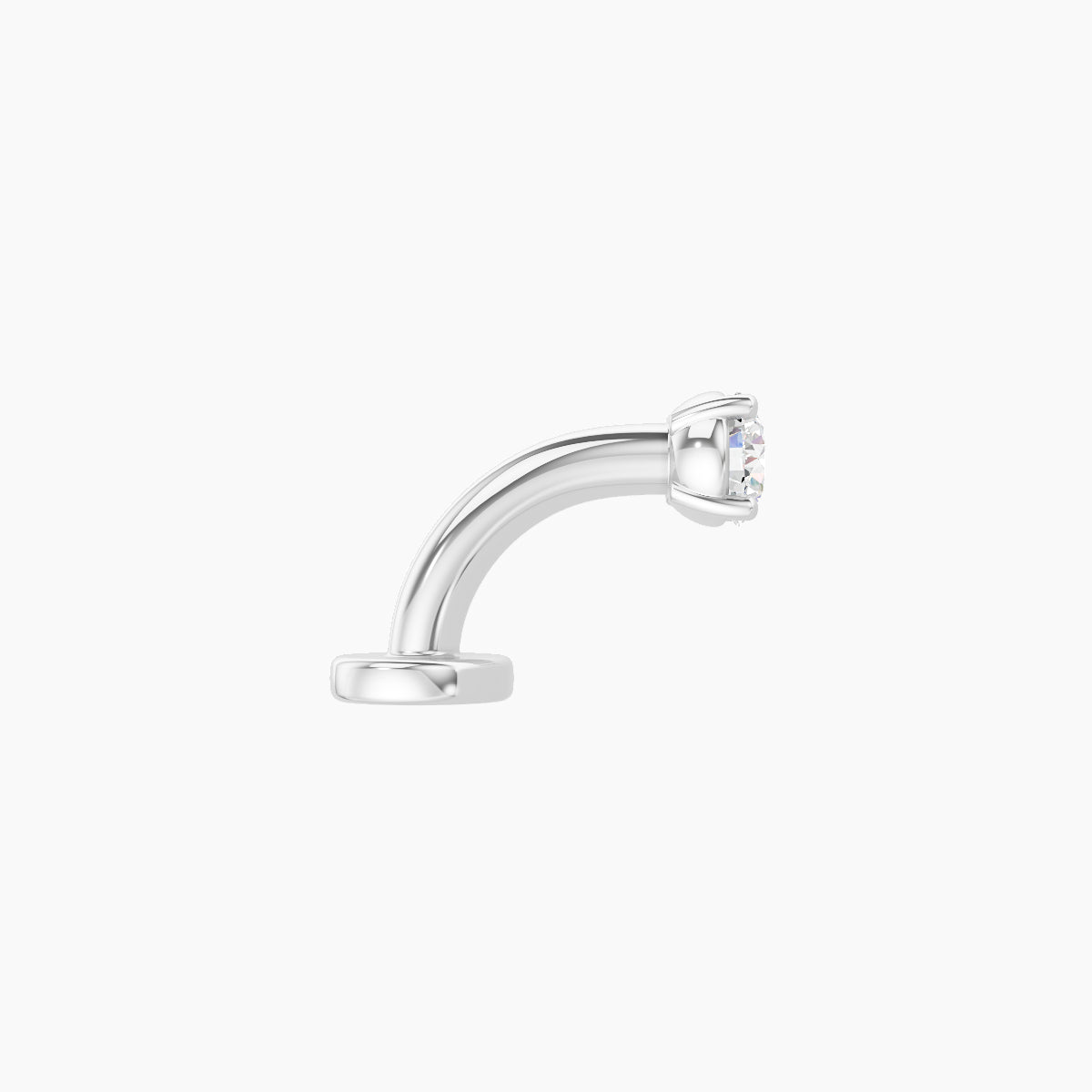 Nut | 18k White Gold 3 mm 6 mm Round Diamond Floating Navel Piercing