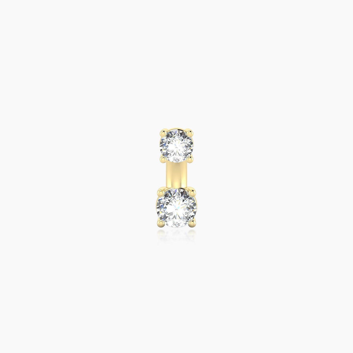 Nut | 18k Yellow Gold 6 mm 3 mm Round Diamond Navel Piercing