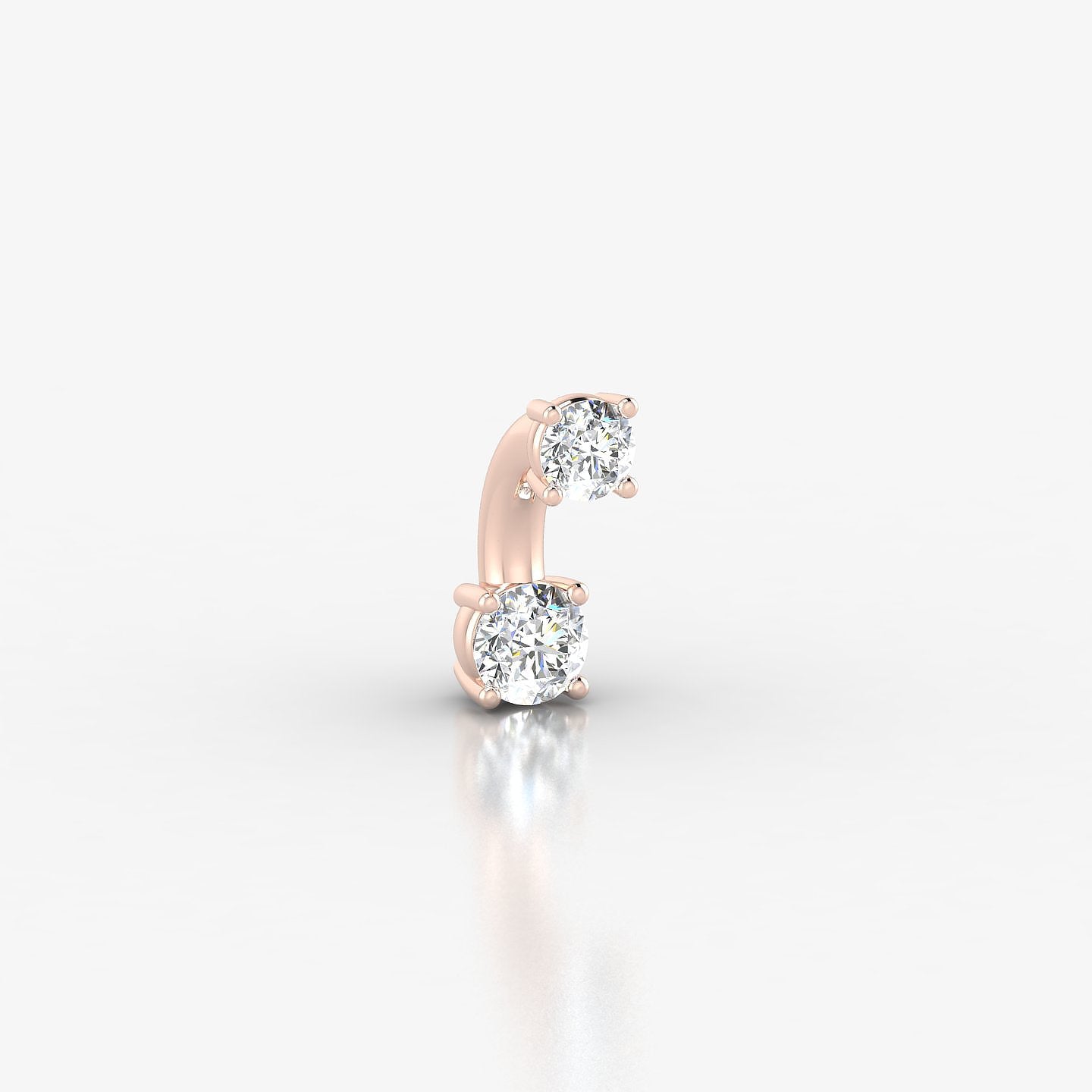 Nut | 18k Rose Gold 6 mm 3 mm Round Diamond Navel Piercing
