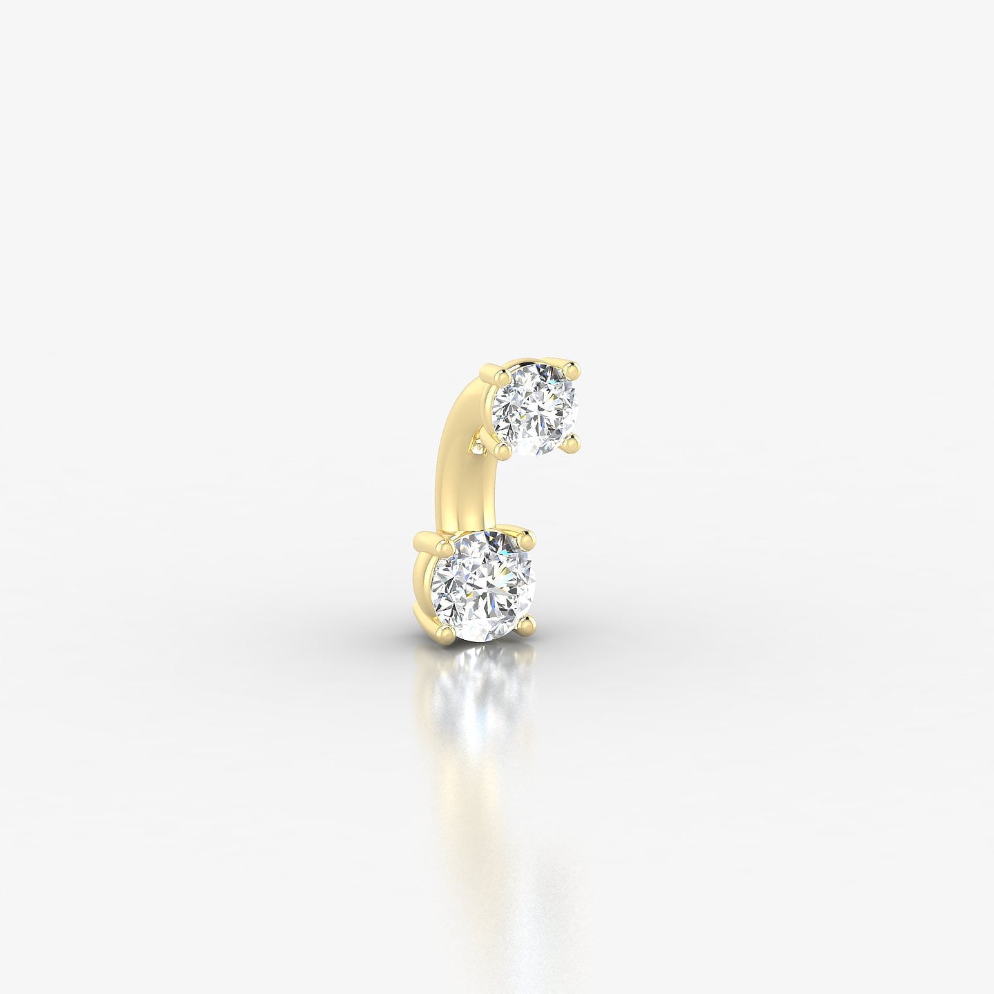 Nut | 18k Yellow Gold 6 mm 3 mm Round Diamond Navel Piercing