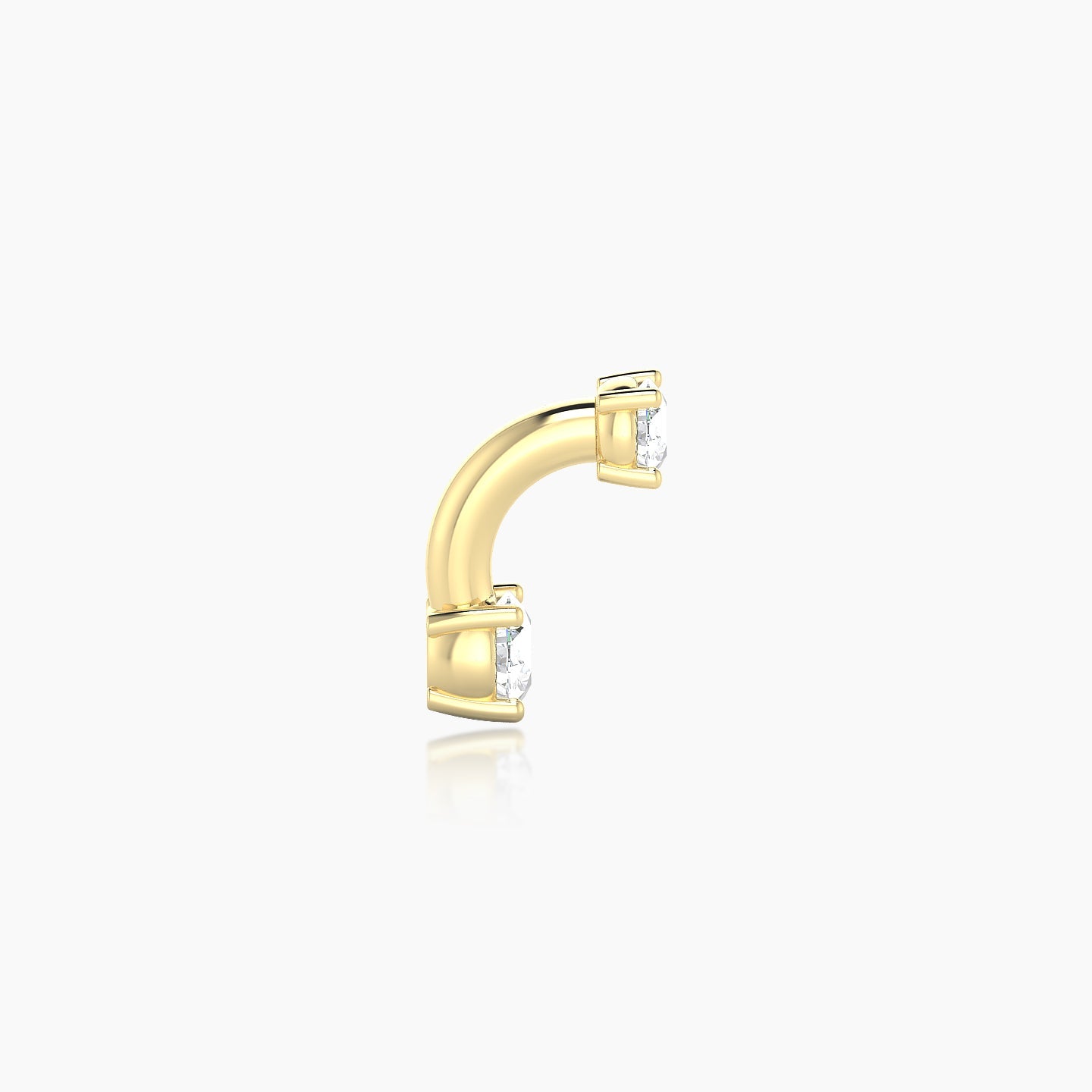 Nut | 18k Yellow Gold 6 mm 3 mm Round Diamond Navel Piercing