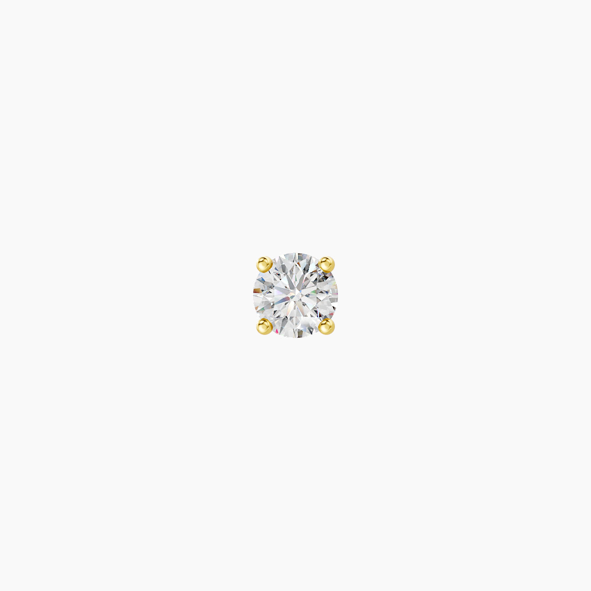 Nut | 18k Yellow Gold 3 mm 6.5 mm Round Diamond Nose Piercing