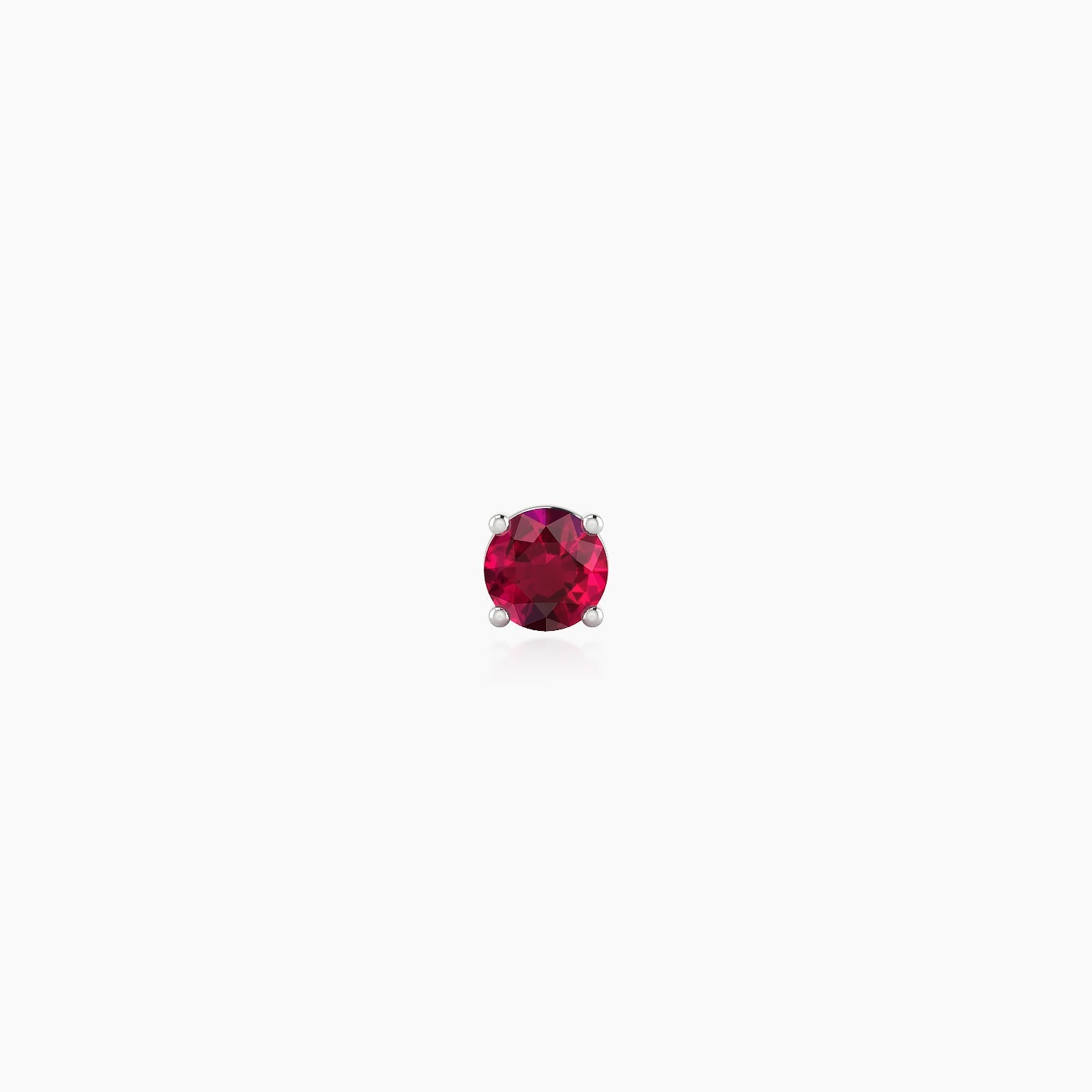 Nut | 18k White Gold 6.5 mm 3 mm Round Ruby Nose Piercing