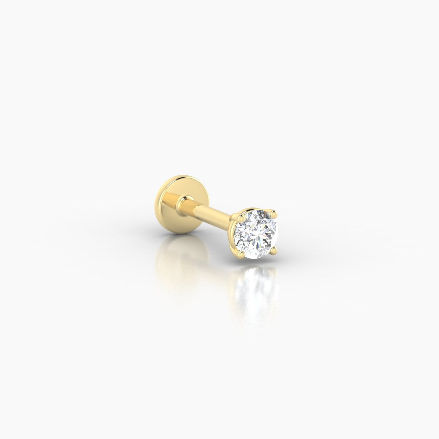 Nut | 18k Yellow Gold 3 mm 6.5 mm Round Diamond Nose Piercing