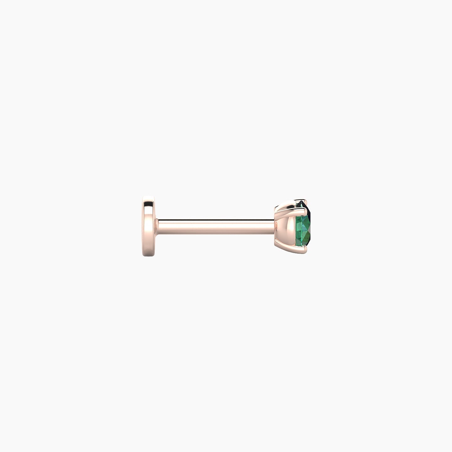 Nut | 18k Rose Gold 6.5 mm 3 mm Round Emerald Nose Piercing