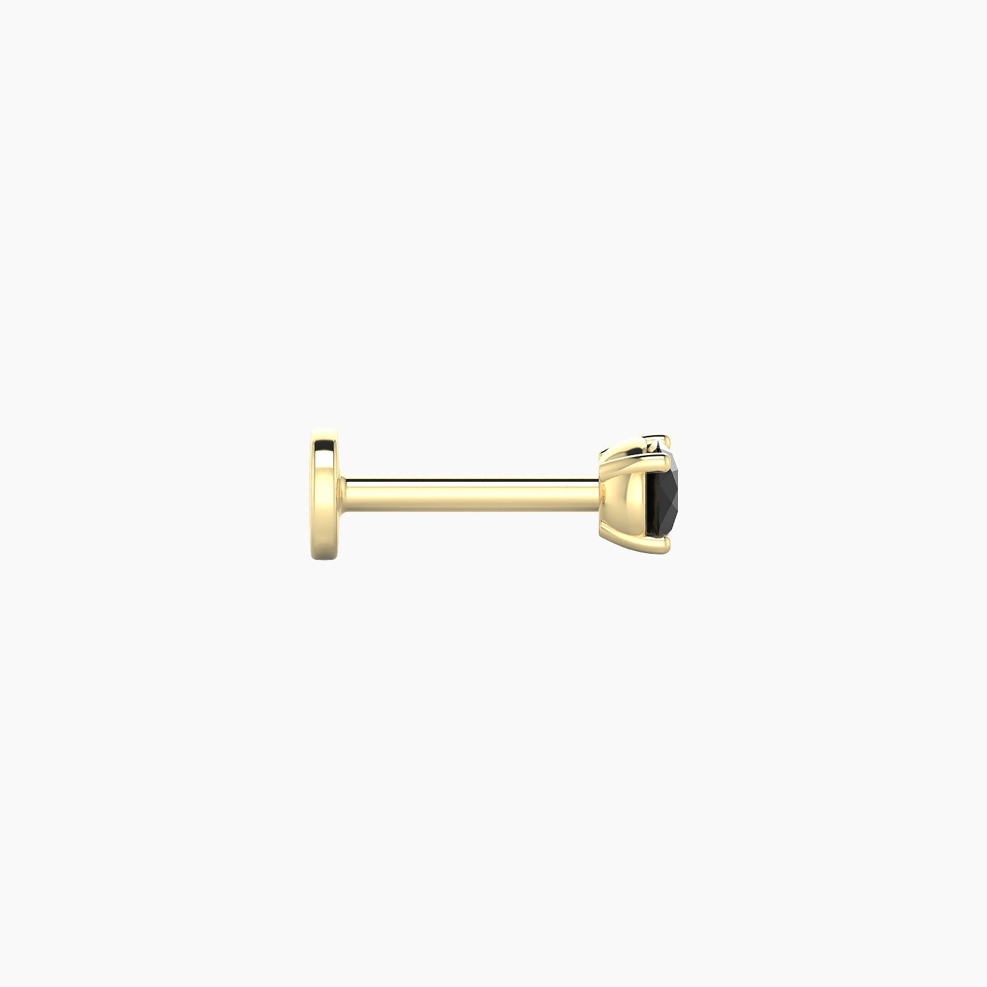 Nut | 18k Yellow Gold 6.5 mm 3 mm Round Black Diamond Nose Piercing