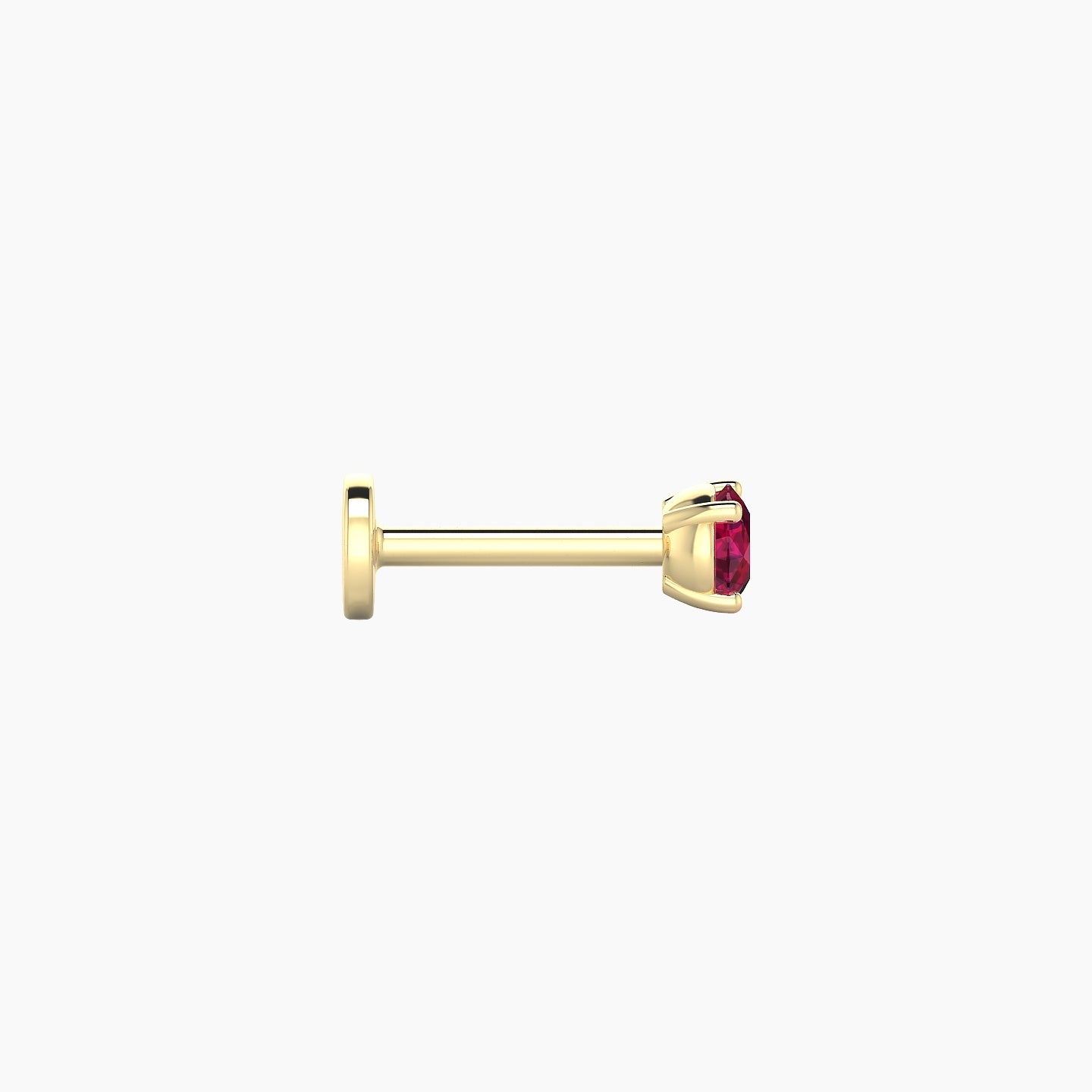 Nut | 18k Yellow Gold 6.5 mm 3 mm Round Ruby Nose Piercing