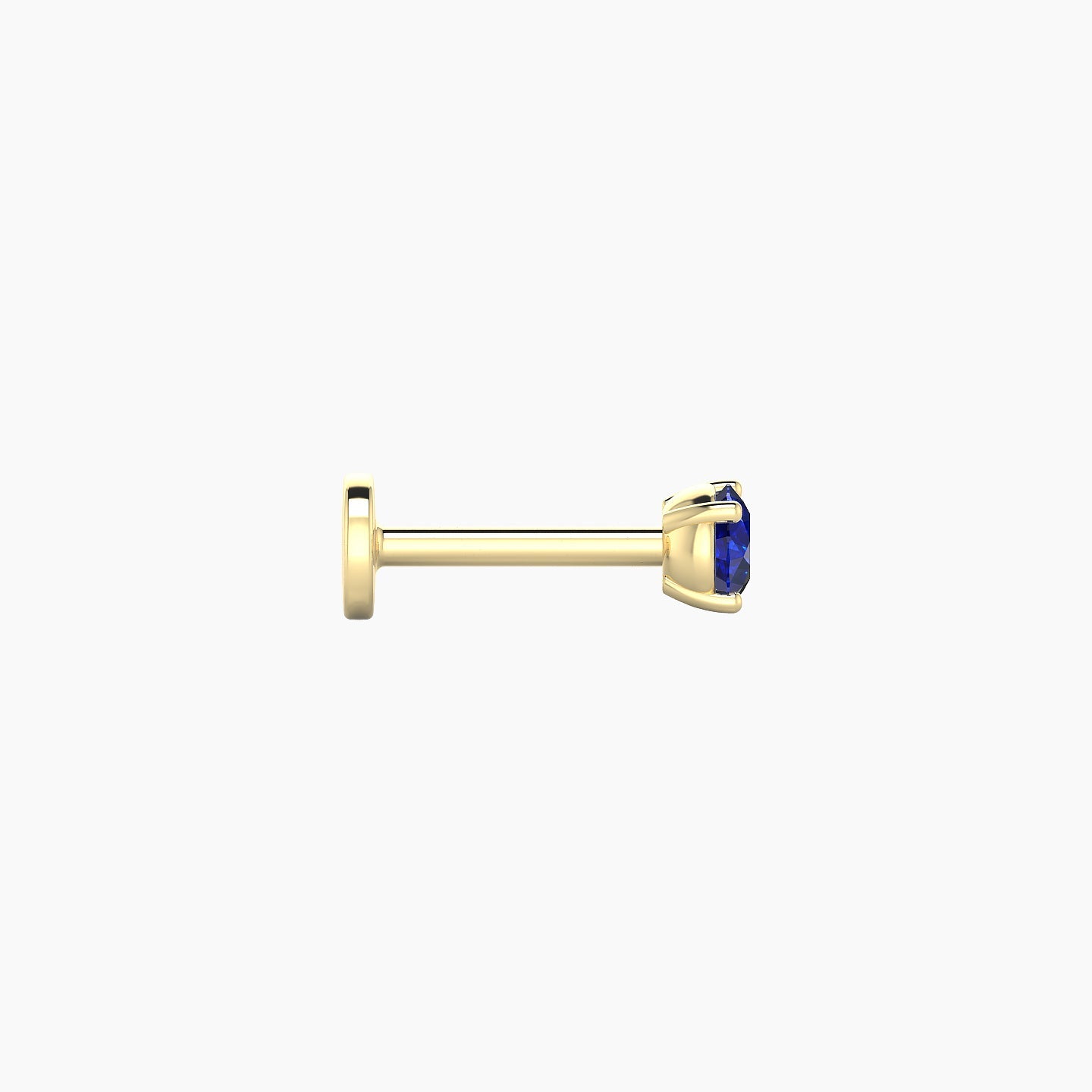 Nut | 18k Yellow Gold 6.5 mm 3 mm Round Sapphire Nose Piercing