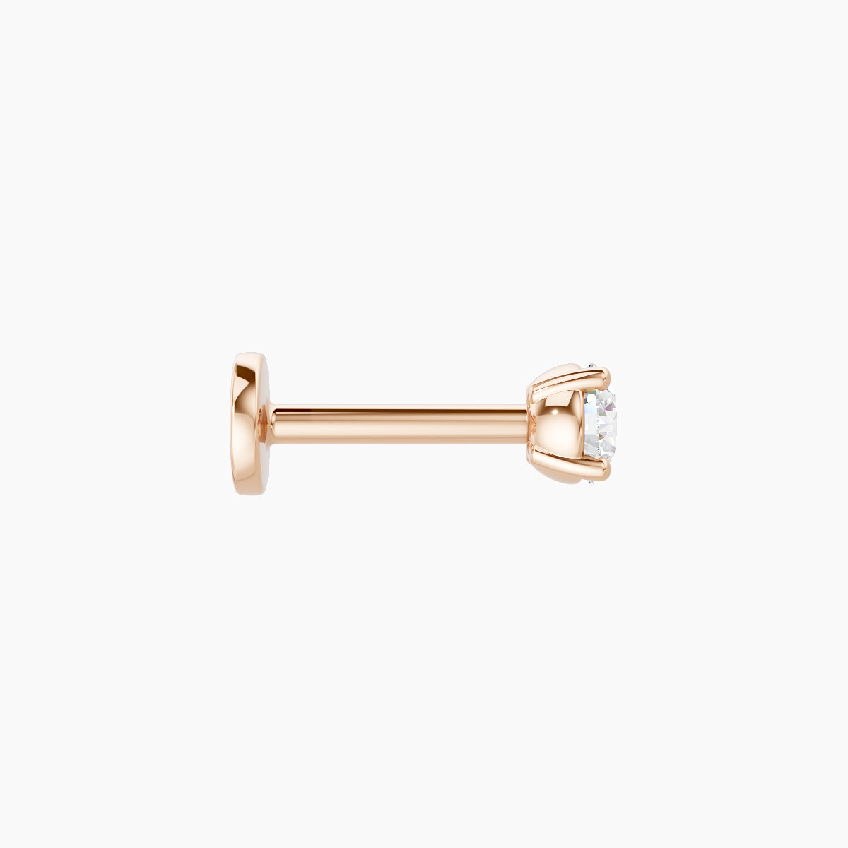 Nut | 18k Rose Gold 3 mm 6.5 mm Round Diamond Piercing